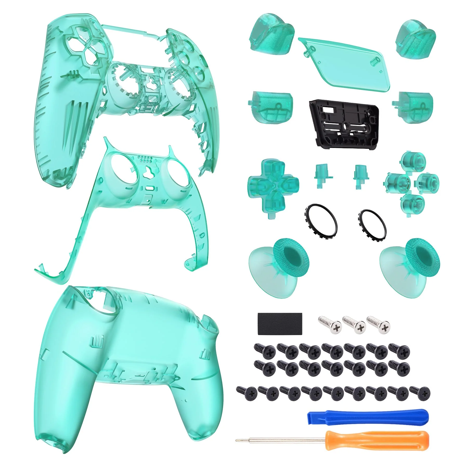 eXtremeRate Replacement Full Set Shells with Buttons Compatible with PS5 Controller BDM-010/020 - Emerald Green - Image 8