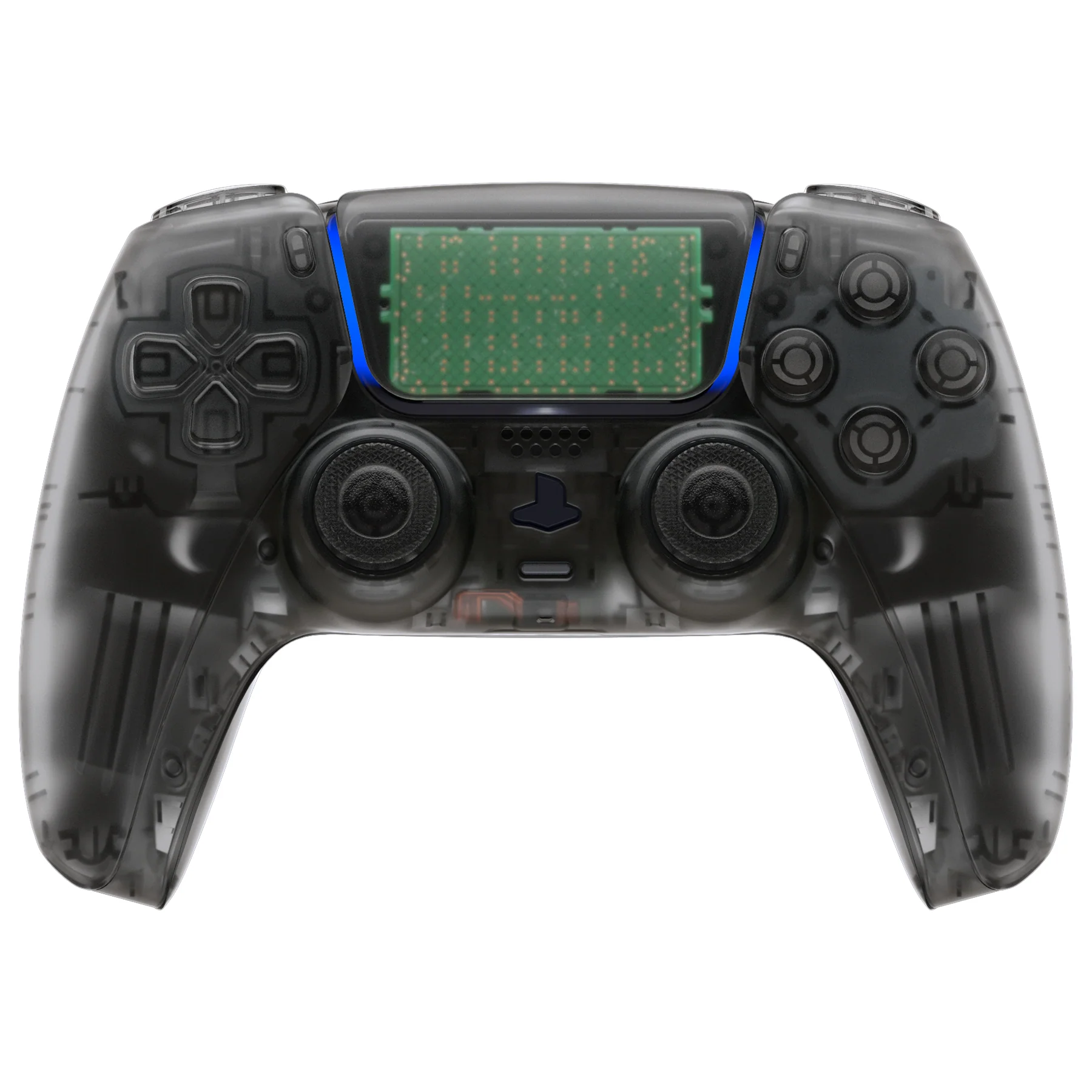 eXtremeRate Replacement Full Set Shells with Buttons Compatible with PS5 Controller BDM-030/040/050/060 - Clear Black - Image 2