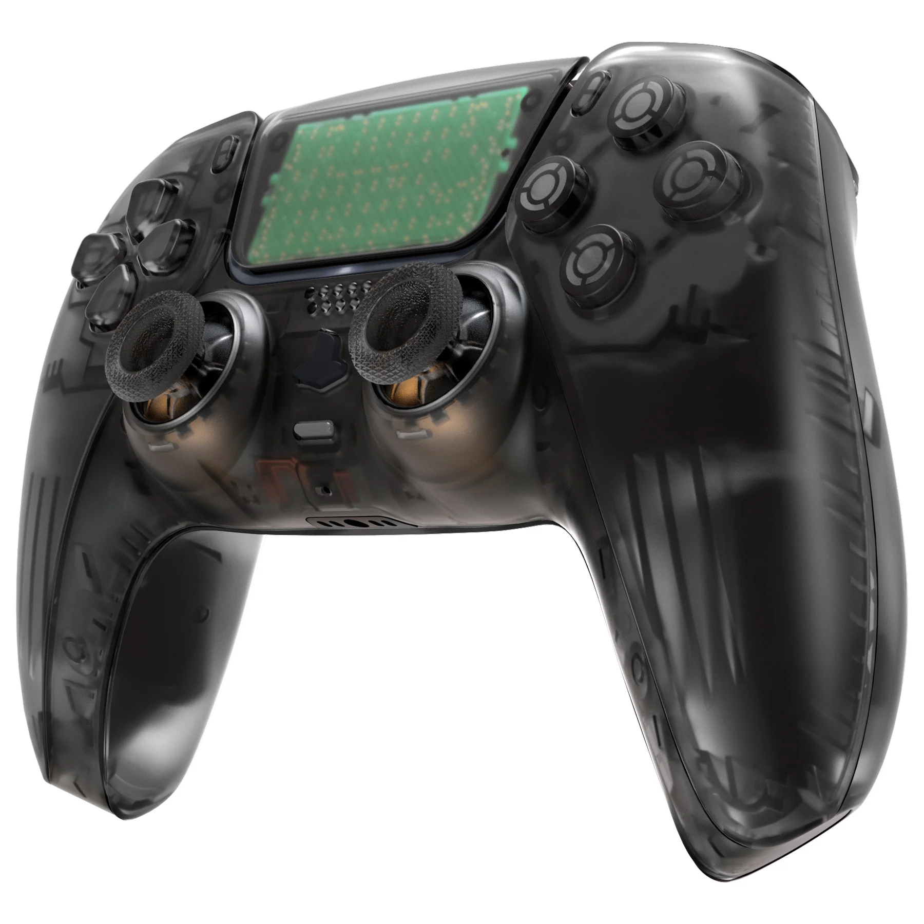 eXtremeRate Replacement Full Set Shells with Buttons Compatible with PS5 Controller BDM-030/040/050/060 - Clear Black - Image 4