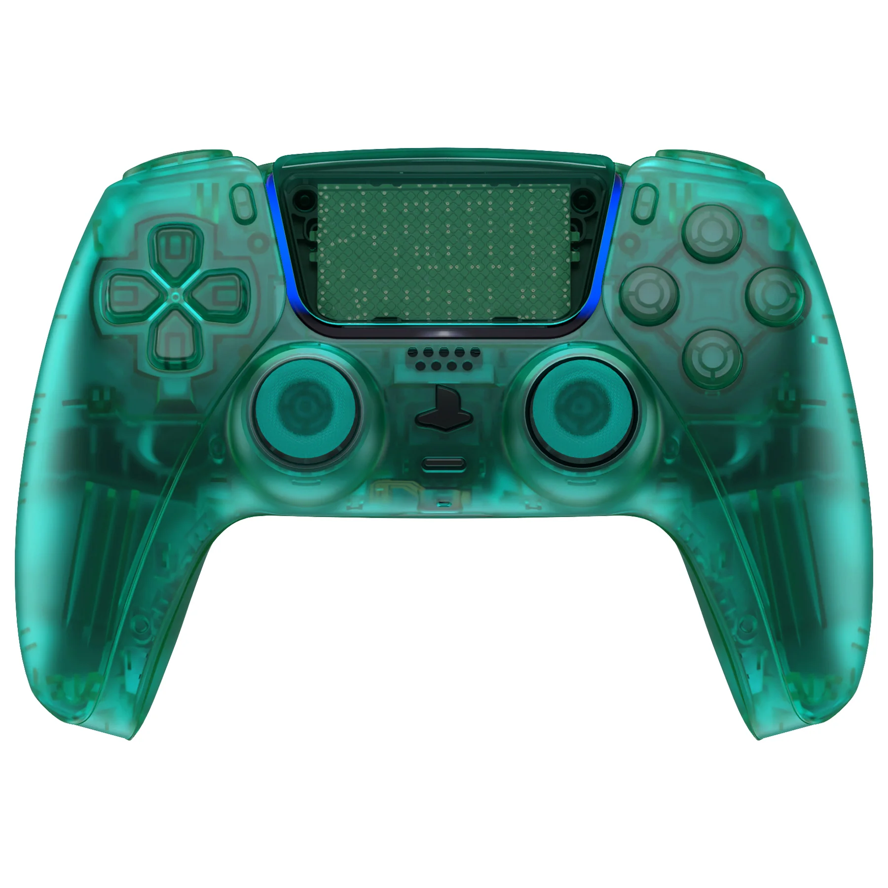 eXtremeRate Replacement Full Set Shells with Buttons Compatible with PS5 Controller BDM-030/040/050 - Emerald Green - Image 2