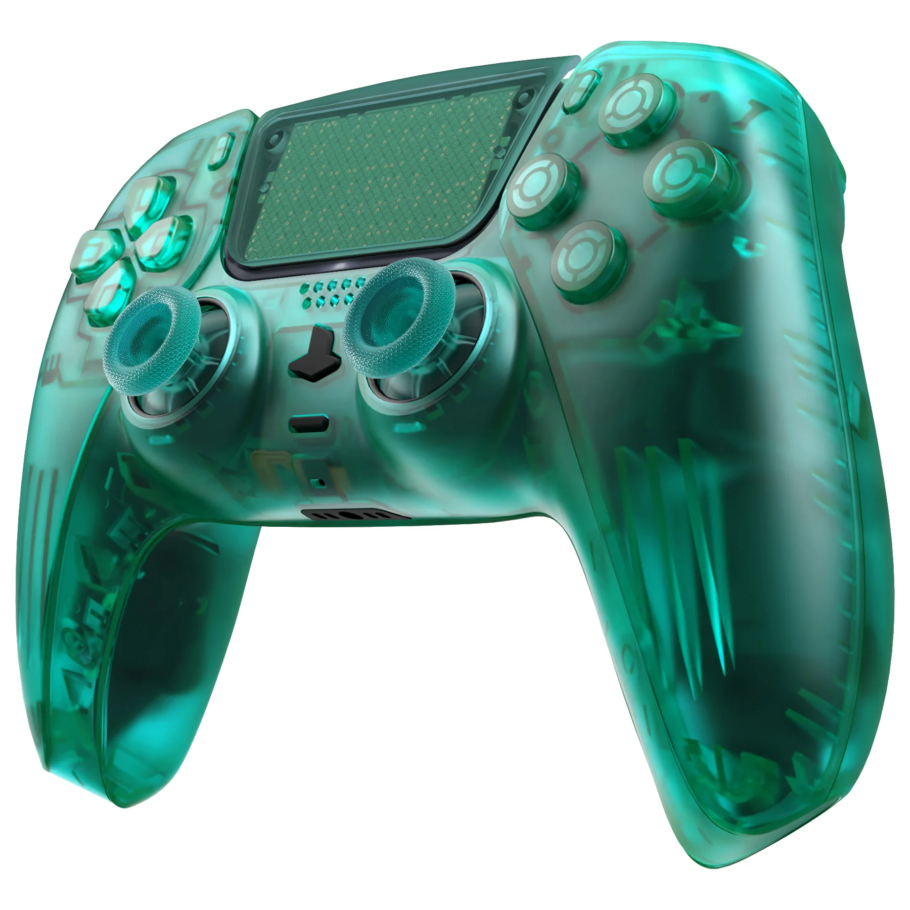 eXtremeRate Replacement Full Set Shells with Buttons Compatible with PS5 Controller BDM-030/040/050 - Emerald Green - Image 4
