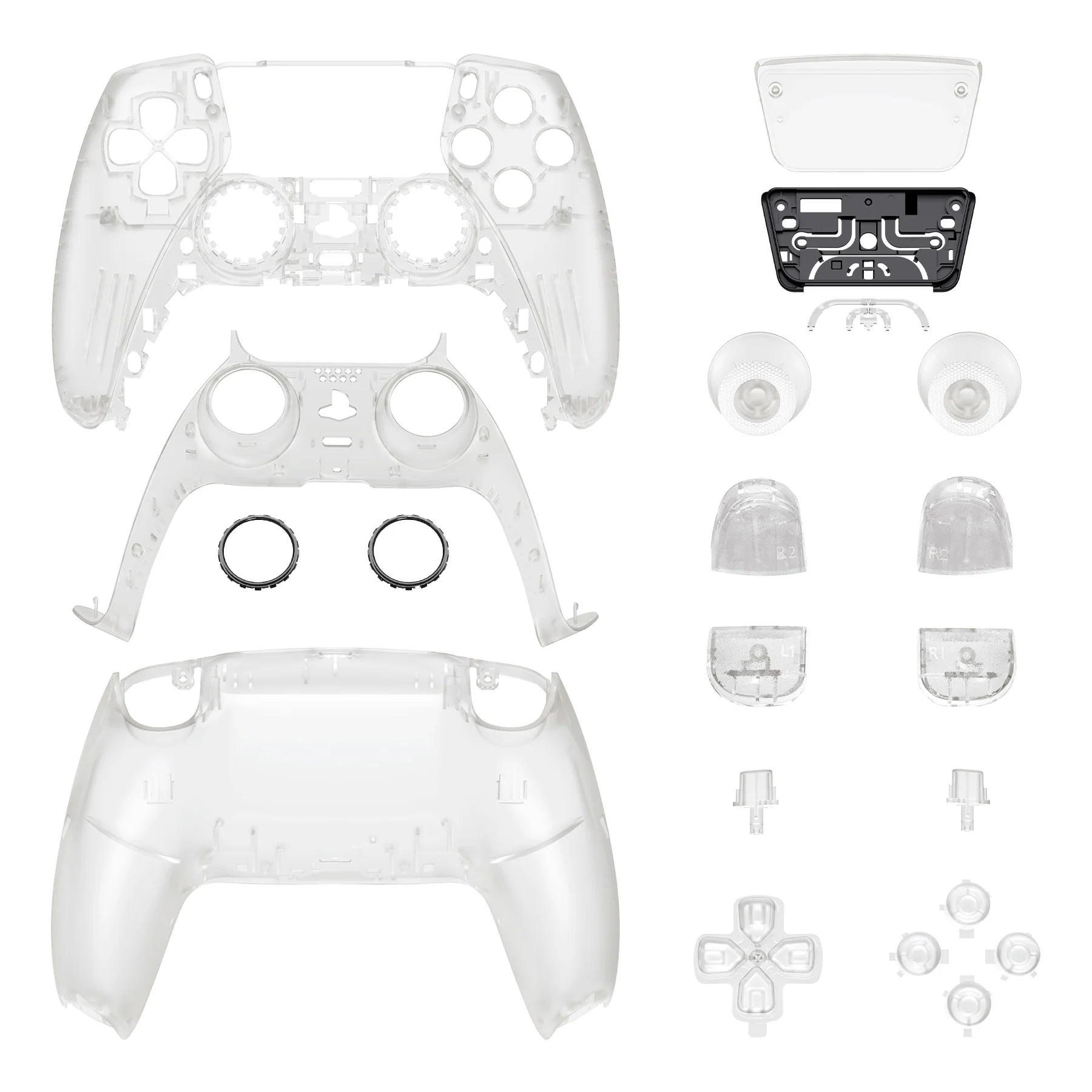 eXtremeRate Replacement Full Set Shells with Buttons Compatible with PS5 Controller BDM-030/040/050 - Glow in Dark - Green - Image 10