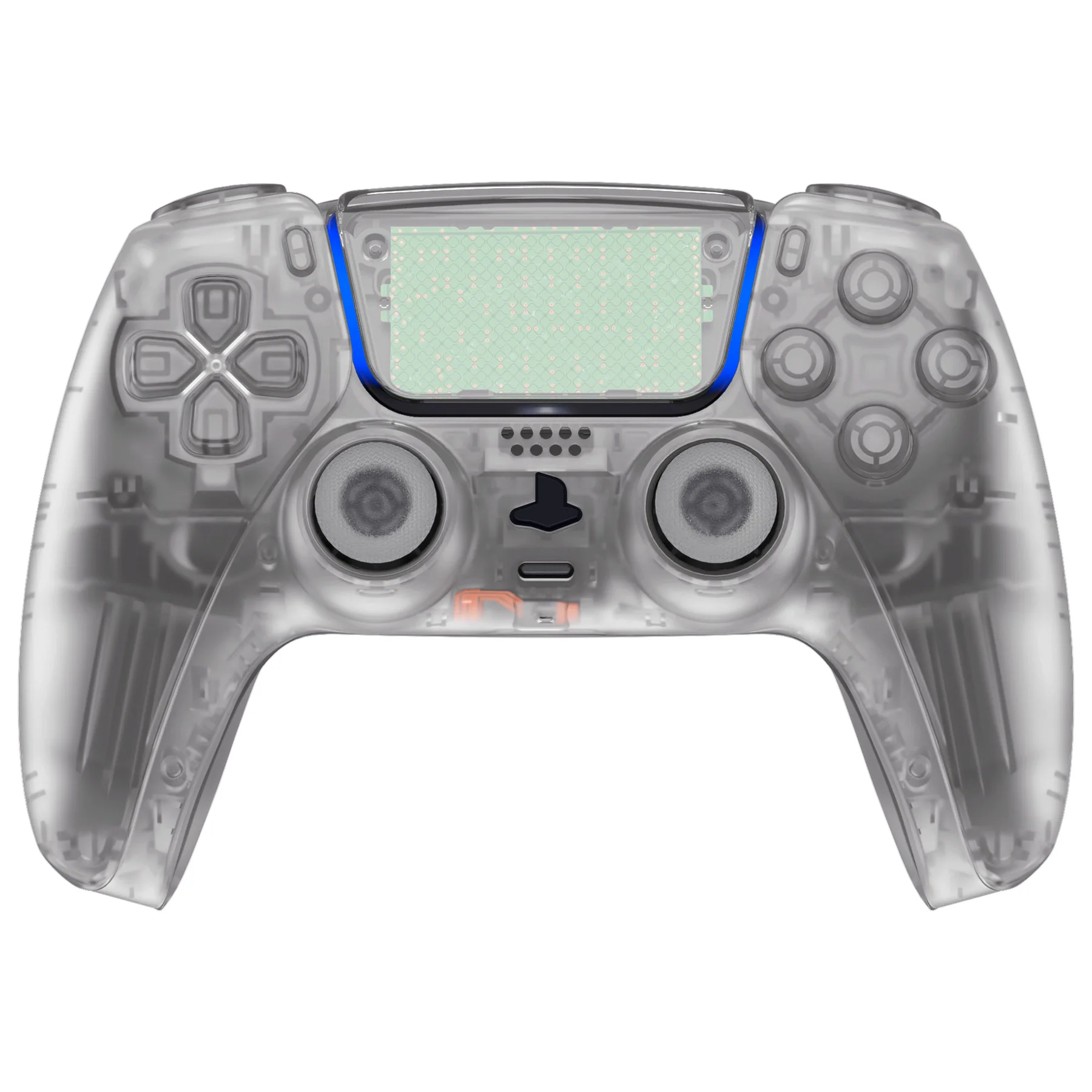 eXtremeRate Replacement Full Set Shells with Buttons Compatible with PS5 Controller BDM-030/040/050 - Glow in Dark - Green - Image 2