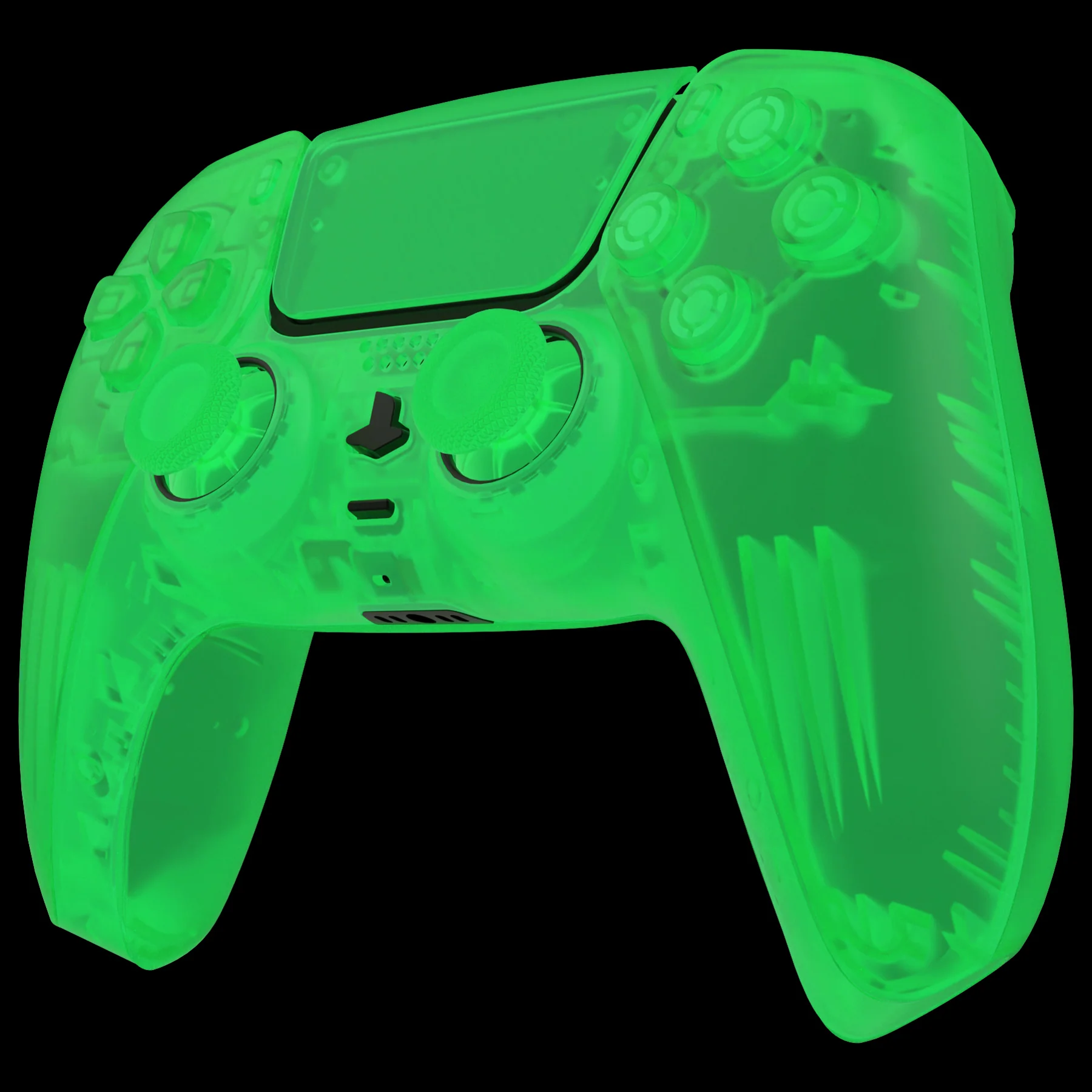 eXtremeRate Replacement Full Set Shells with Buttons Compatible with PS5 Controller BDM-030/040/050 - Glow in Dark - Green - Image 4