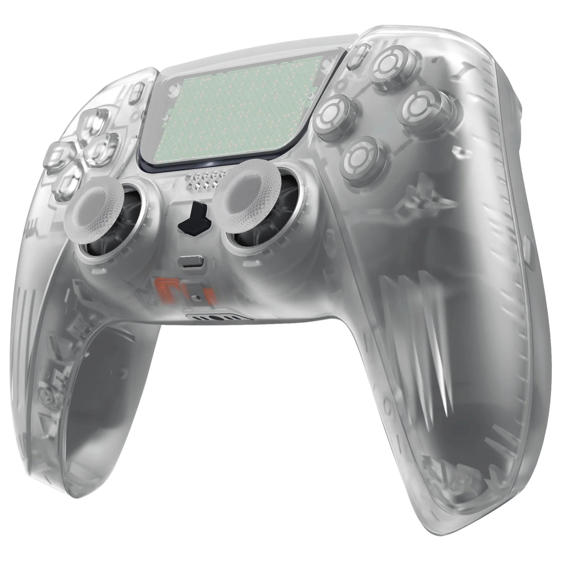 eXtremeRate Replacement Full Set Shells with Buttons Compatible with PS5 Controller BDM-030/040/050 - Glow in Dark - Green - Image 5