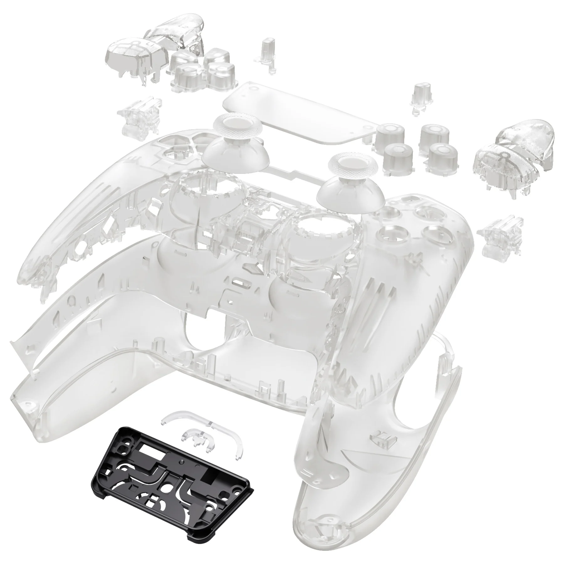 eXtremeRate Replacement Full Set Shells with Buttons Compatible with PS5 Controller BDM-030/040/050 - Glow in Dark - Green - Image 7