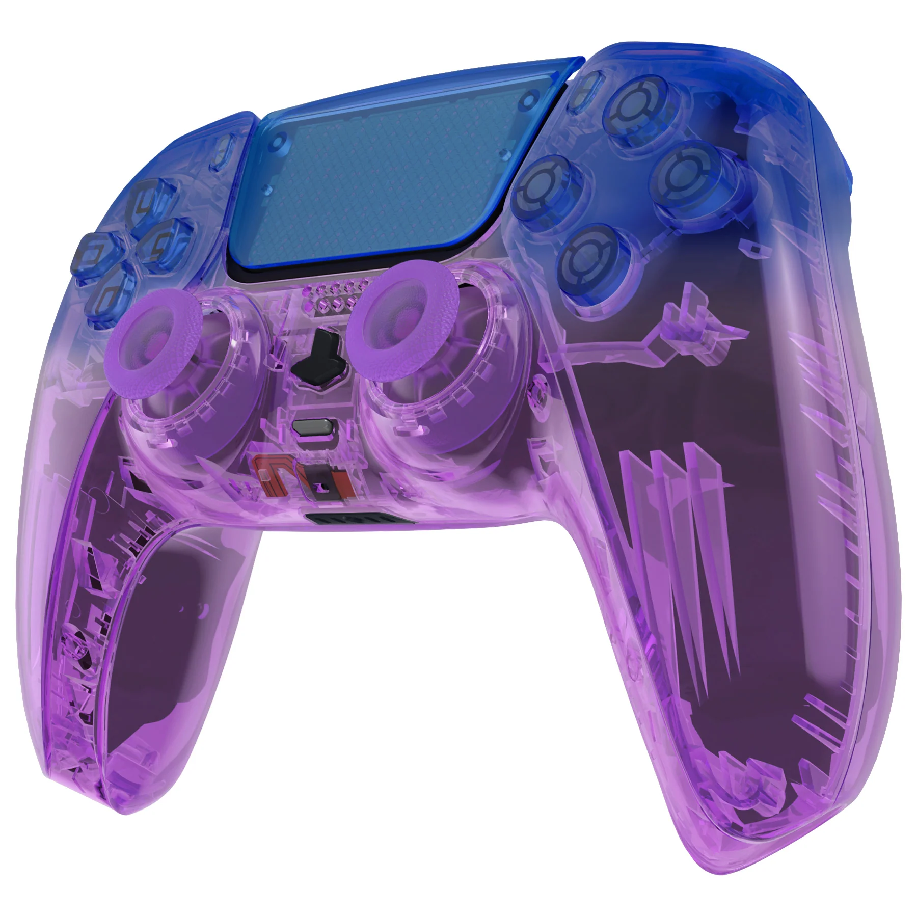 eXtremeRate Replacement Full Set Shells with Buttons Compatible with PS5 Controller BDM-030/040/050 - Gradient Translucent Bluebell - Image 4