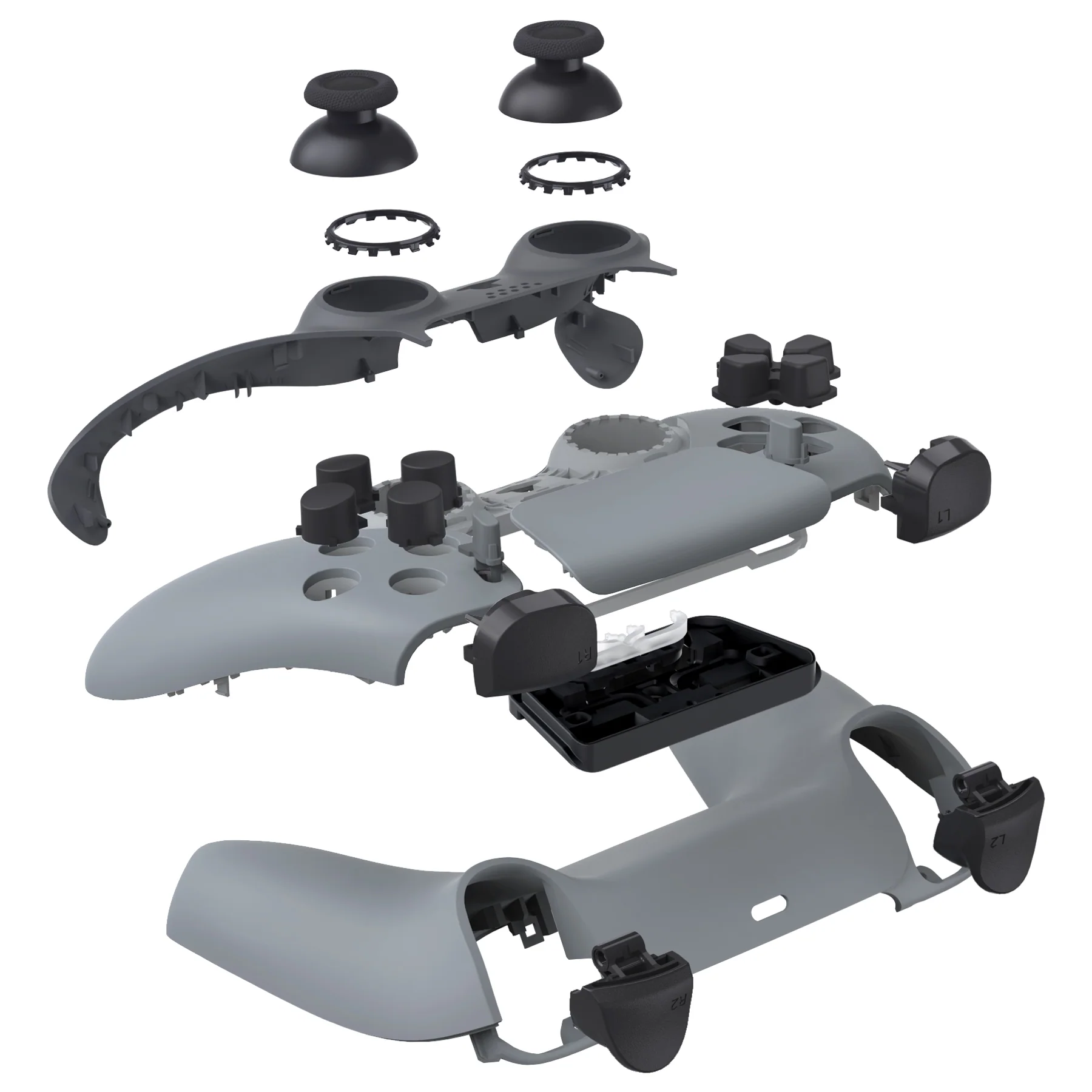 eXtremeRate Replacement Full Set Shells with Buttons Compatible with PS5 Controller BDM-030/040/050 - New Hope Gray - Image 10
