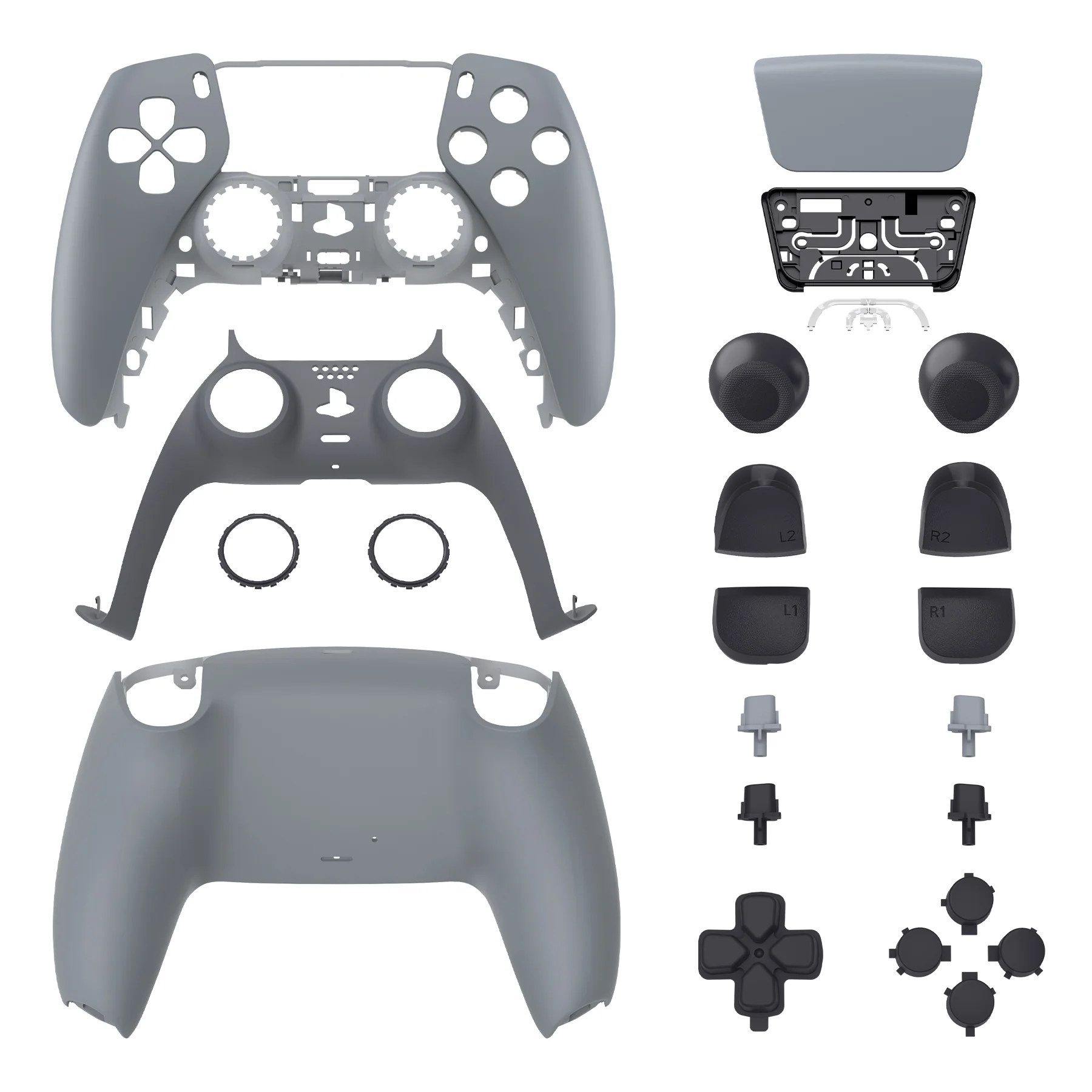 eXtremeRate Replacement Full Set Shells with Buttons Compatible with PS5 Controller BDM-030/040/050 - New Hope Gray - Image 8