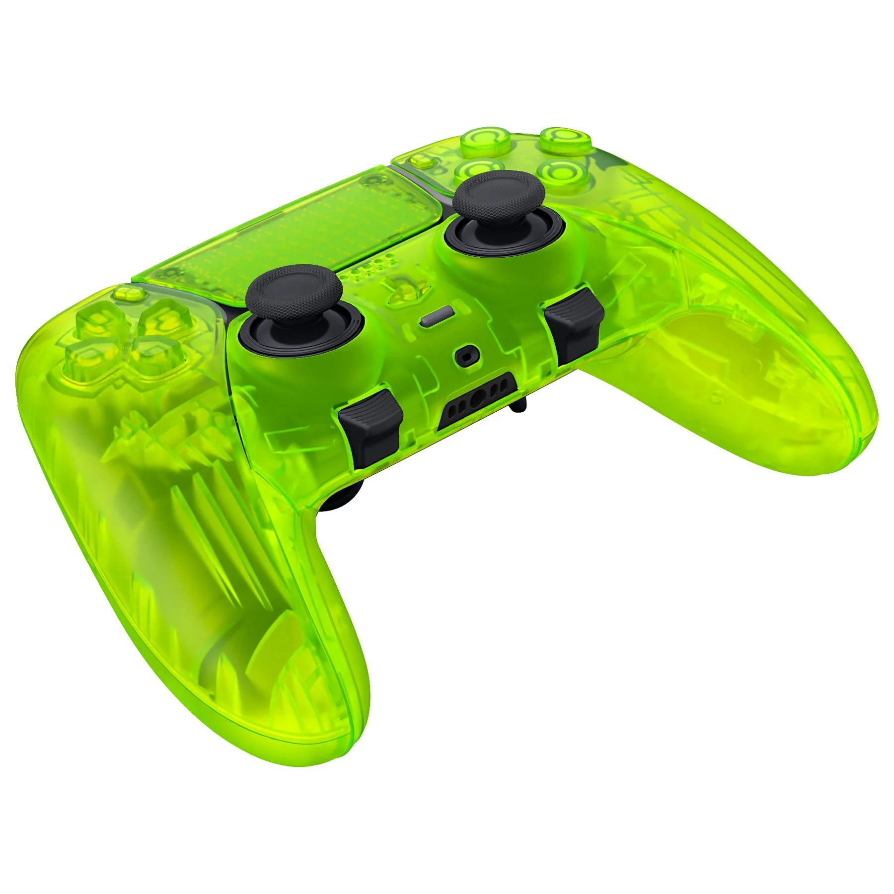 eXtremeRate Replacement Full Set Shells with Buttons Compatible with PS5 Edge Controller - Clear Lime Green - Image 7