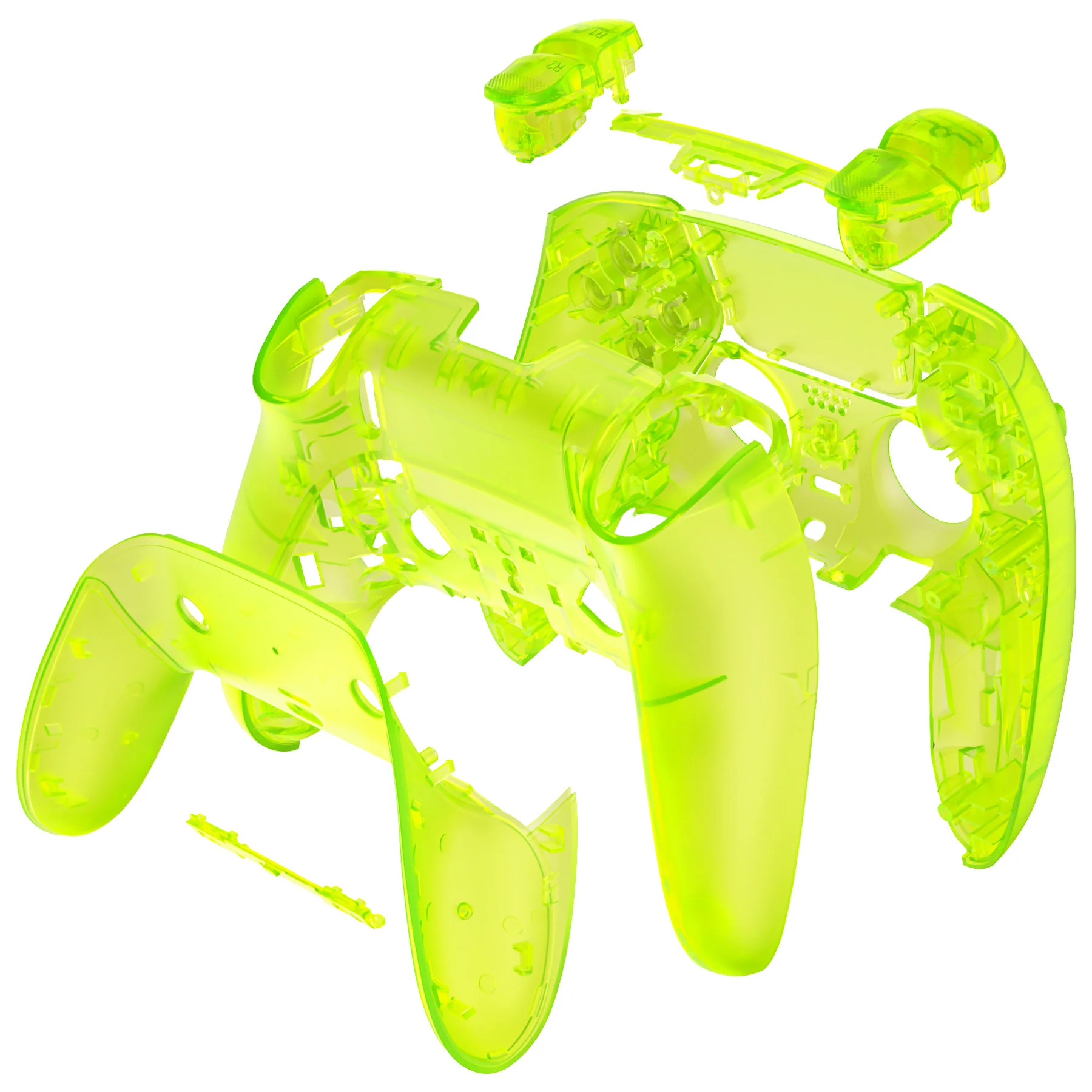 eXtremeRate Replacement Full Set Shells with Buttons Compatible with PS5 Edge Controller - Clear Lime Green - Image 9