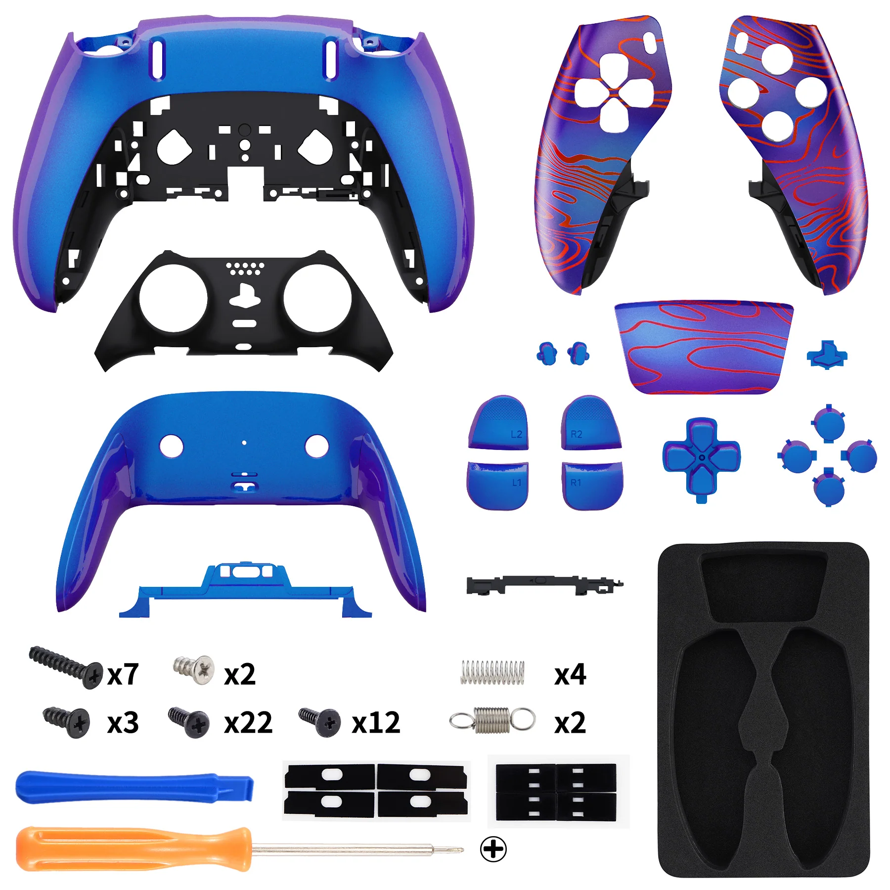 eXtremeRate Replacement Full Set Shells with Buttons Compatible with PS5 Edge Controller - Damascuscamo - Image 2