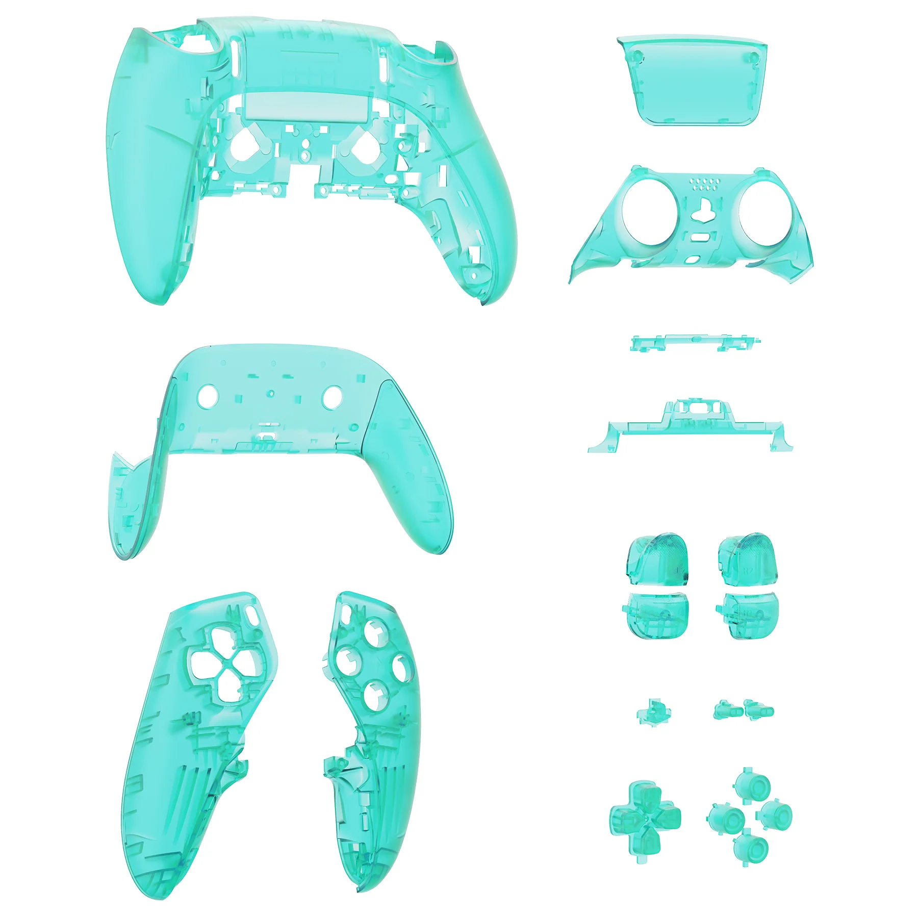 eXtremeRate Replacement Full Set Shells with Buttons Compatible with PS5 Edge Controller - Emerald Green - Image 10