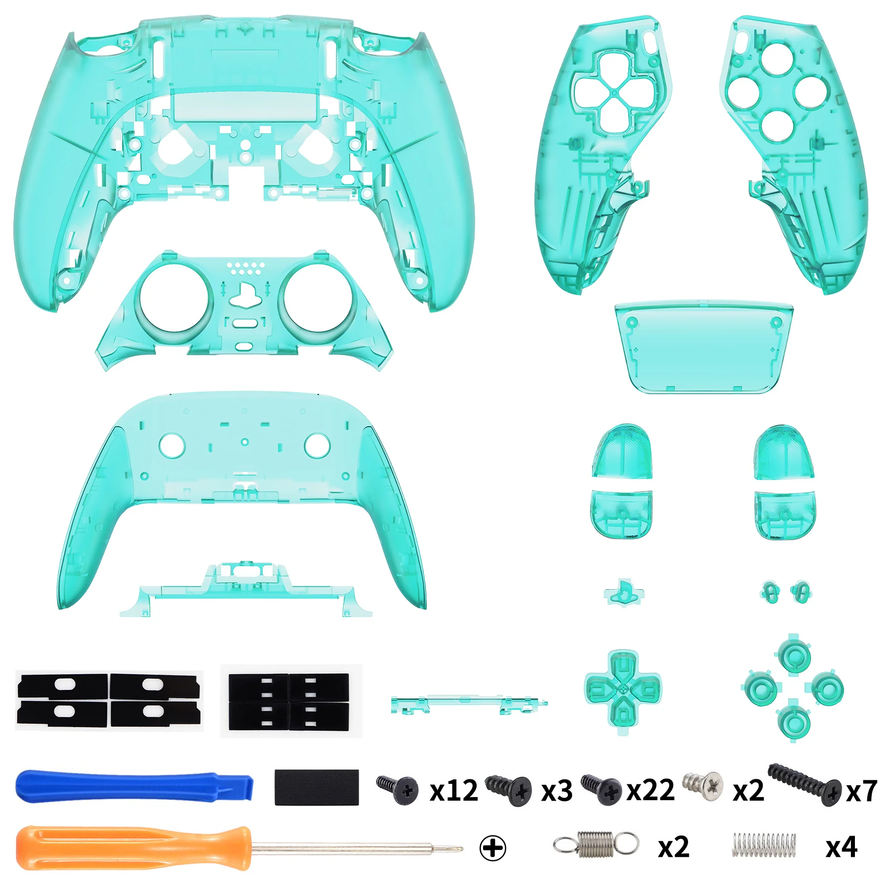 eXtremeRate Replacement Full Set Shells with Buttons Compatible with PS5 Edge Controller - Emerald Green - Image 2