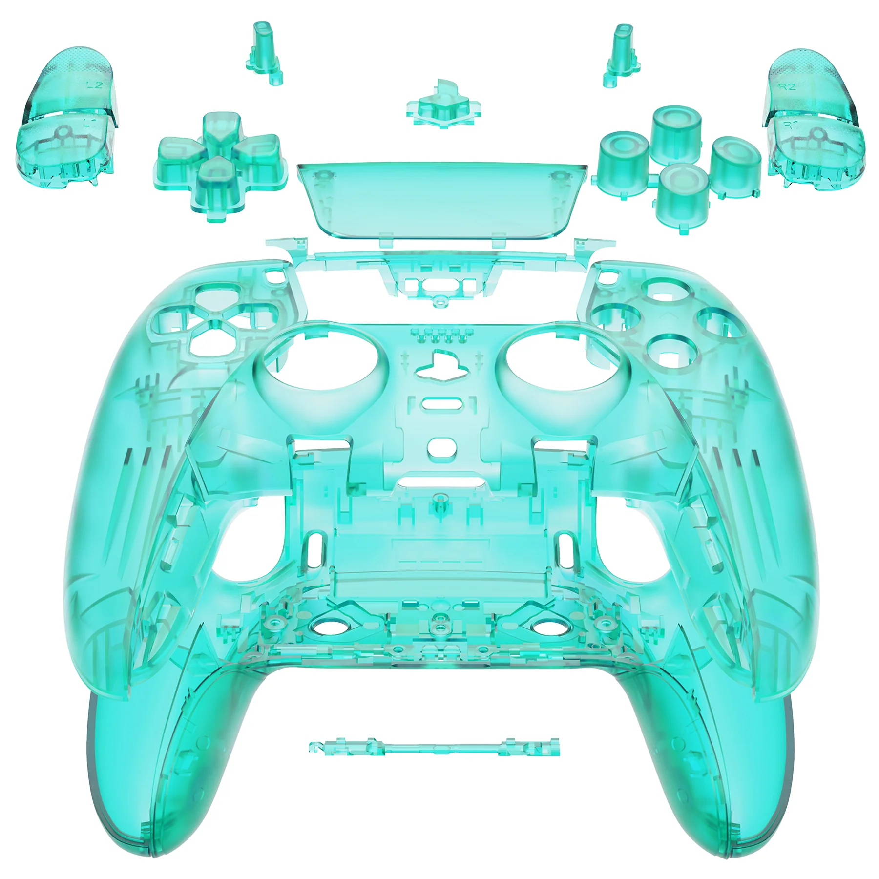 eXtremeRate Replacement Full Set Shells with Buttons Compatible with PS5 Edge Controller - Emerald Green - Image 3