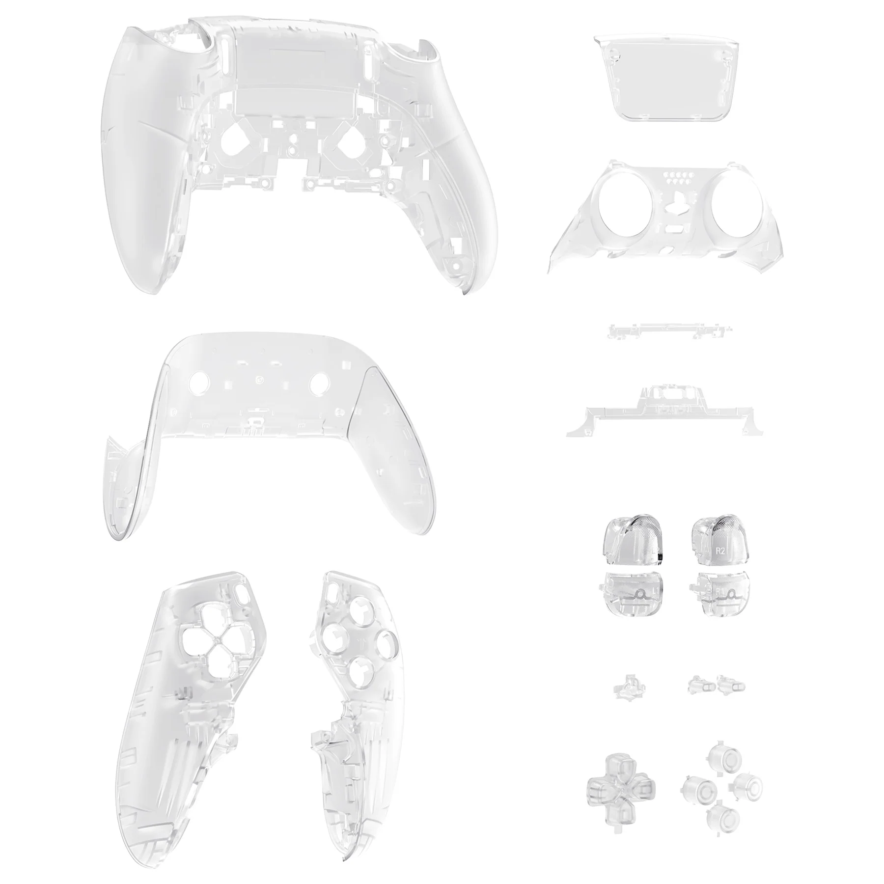 eXtremeRate Replacement Full Set Shells with Buttons Compatible with PS5 Edge Controller - Glow in Dark - Green - Image 11