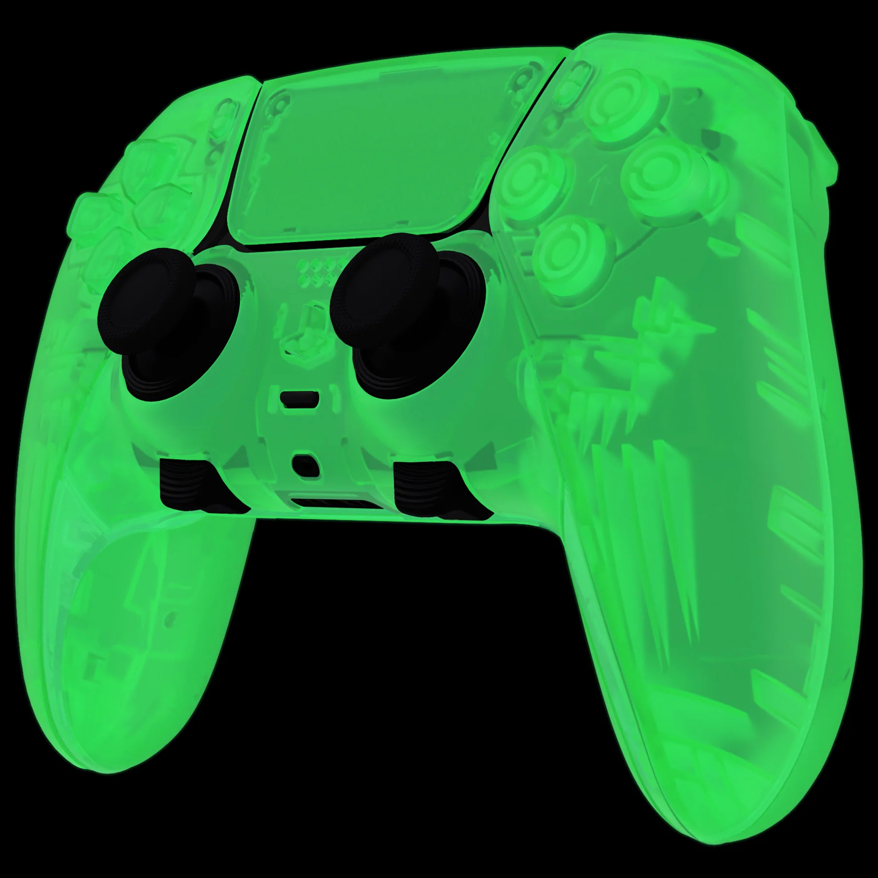 eXtremeRate Replacement Full Set Shells with Buttons Compatible with PS5 Edge Controller - Glow in Dark - Green - Image 4