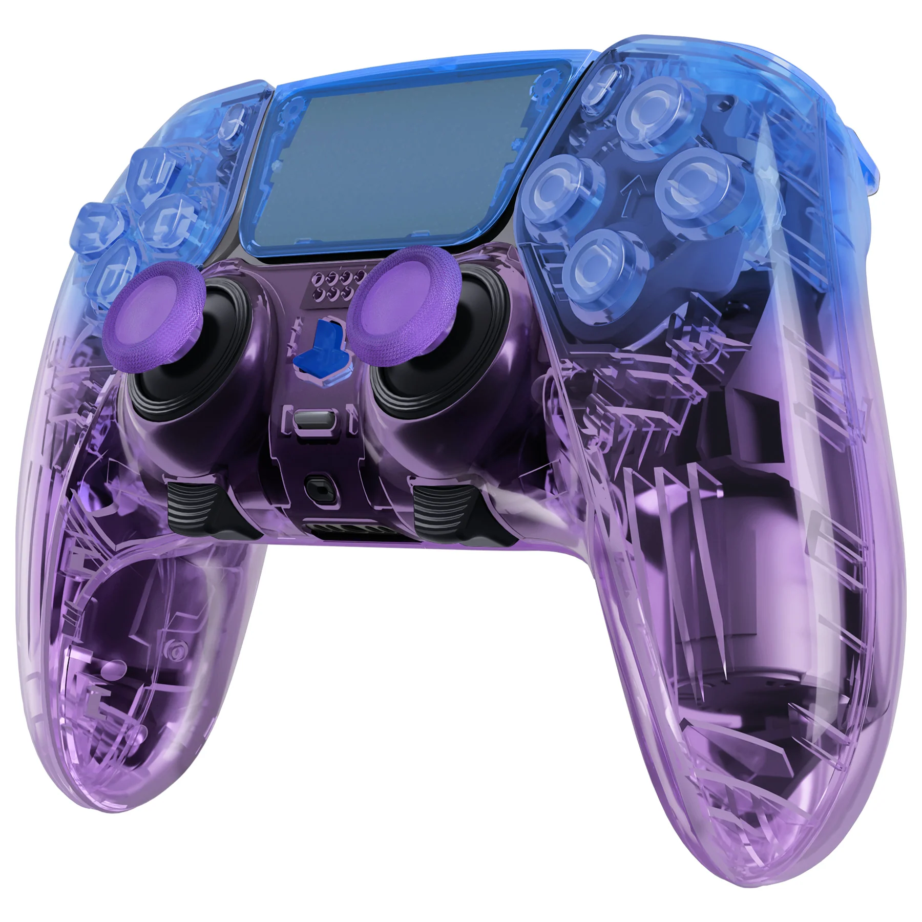 eXtremeRate Replacement Full Set Shells with Buttons Compatible with PS5 Edge Controller - Gradient Translucent Bluebell - Image 4