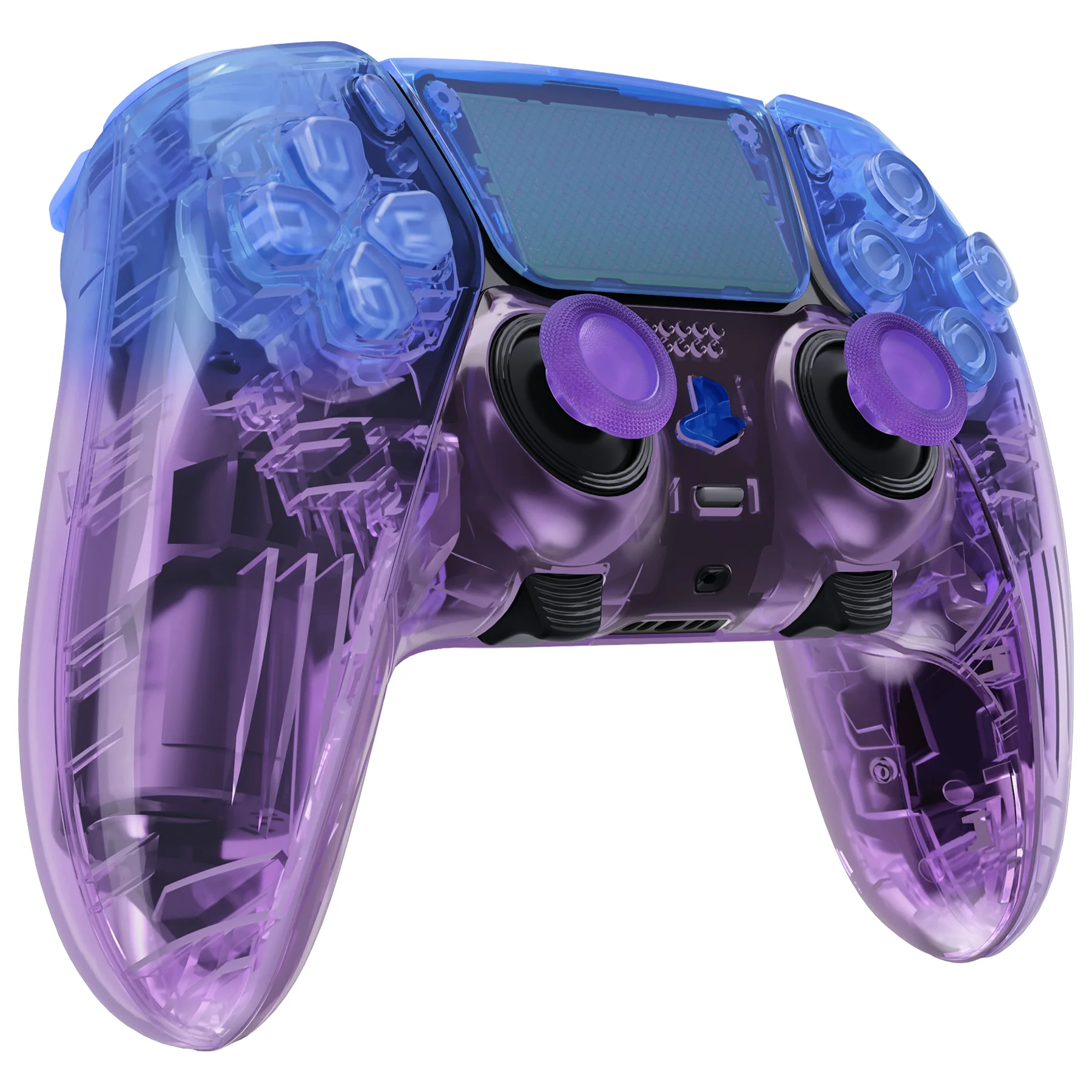 eXtremeRate Replacement Full Set Shells with Buttons Compatible with PS5 Edge Controller - Gradient Translucent Bluebell - Image 5