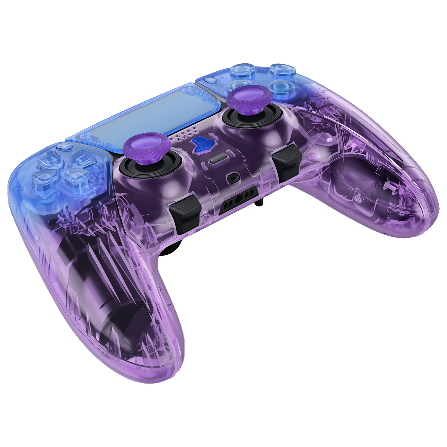 eXtremeRate Replacement Full Set Shells with Buttons Compatible with PS5 Edge Controller - Gradient Translucent Bluebell - Image 7