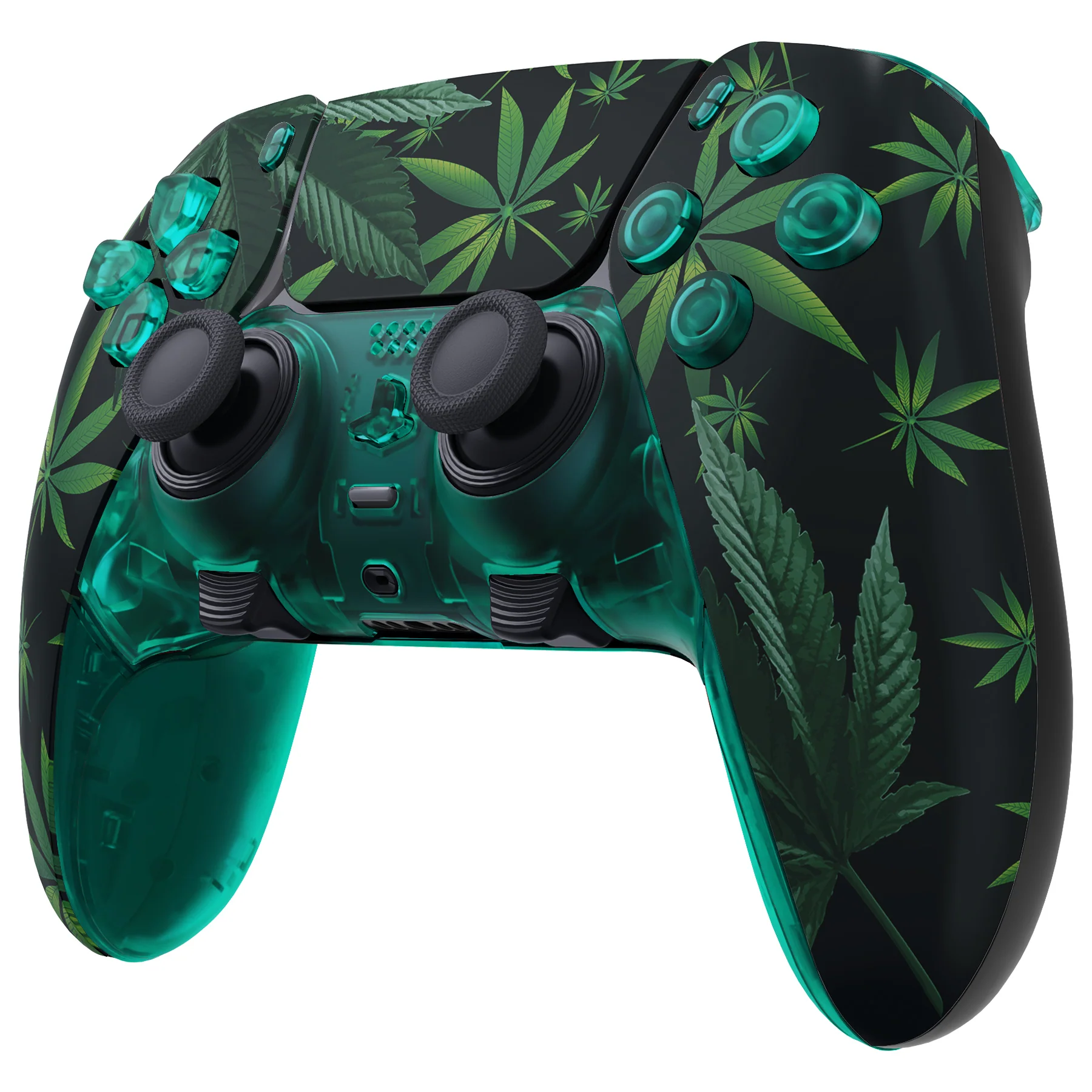 eXtremeRate Replacement Full Set Shells with Buttons Compatible with PS5 Edge Controller - Green Weeds - Image 5