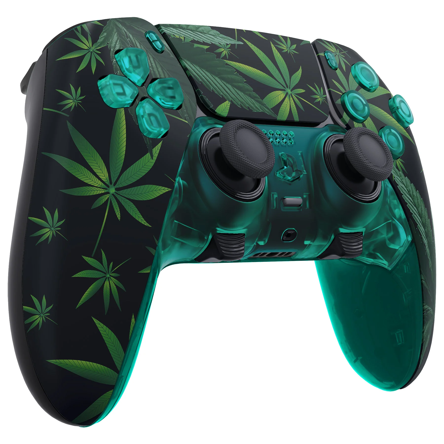 eXtremeRate Replacement Full Set Shells with Buttons Compatible with PS5 Edge Controller - Green Weeds - Image 6