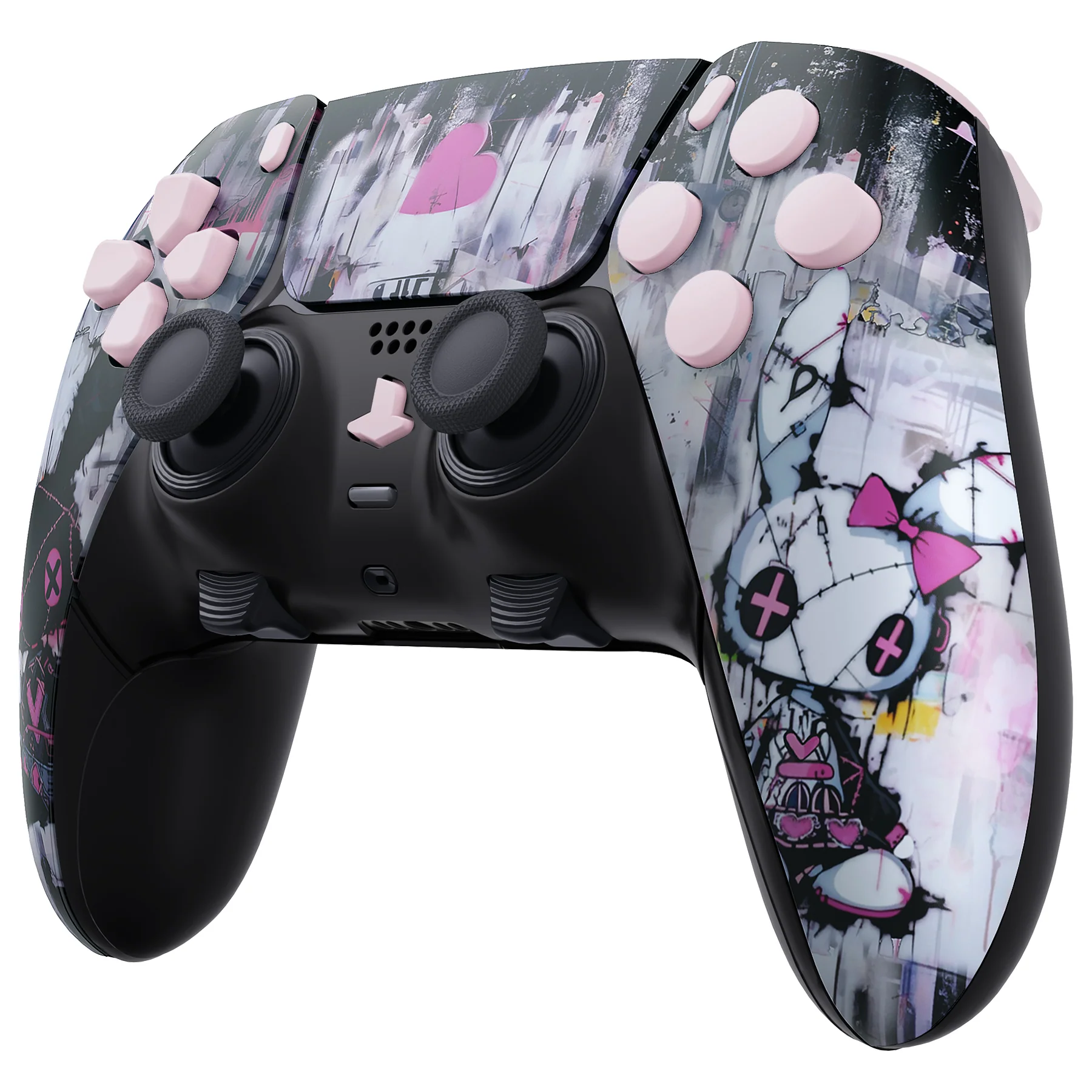 eXtremeRate Replacement Full Set Shells with Buttons Compatible with PS5 Edge Controller - Lovely Punky Bunny - Image 5