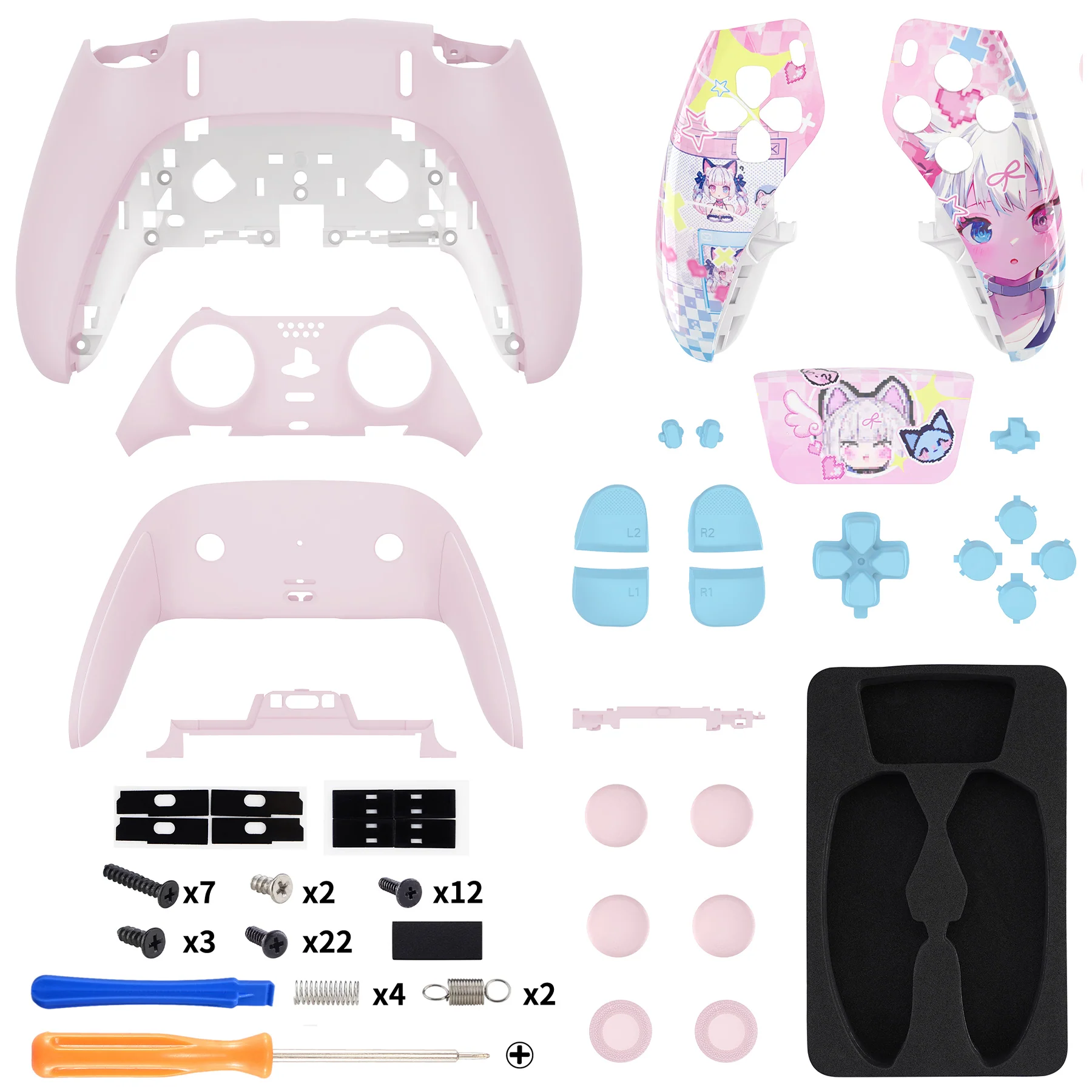 eXtremeRate Replacement Full Set Shells with Buttons Compatible with PS5 Edge Controller - MeWoow - Image 2