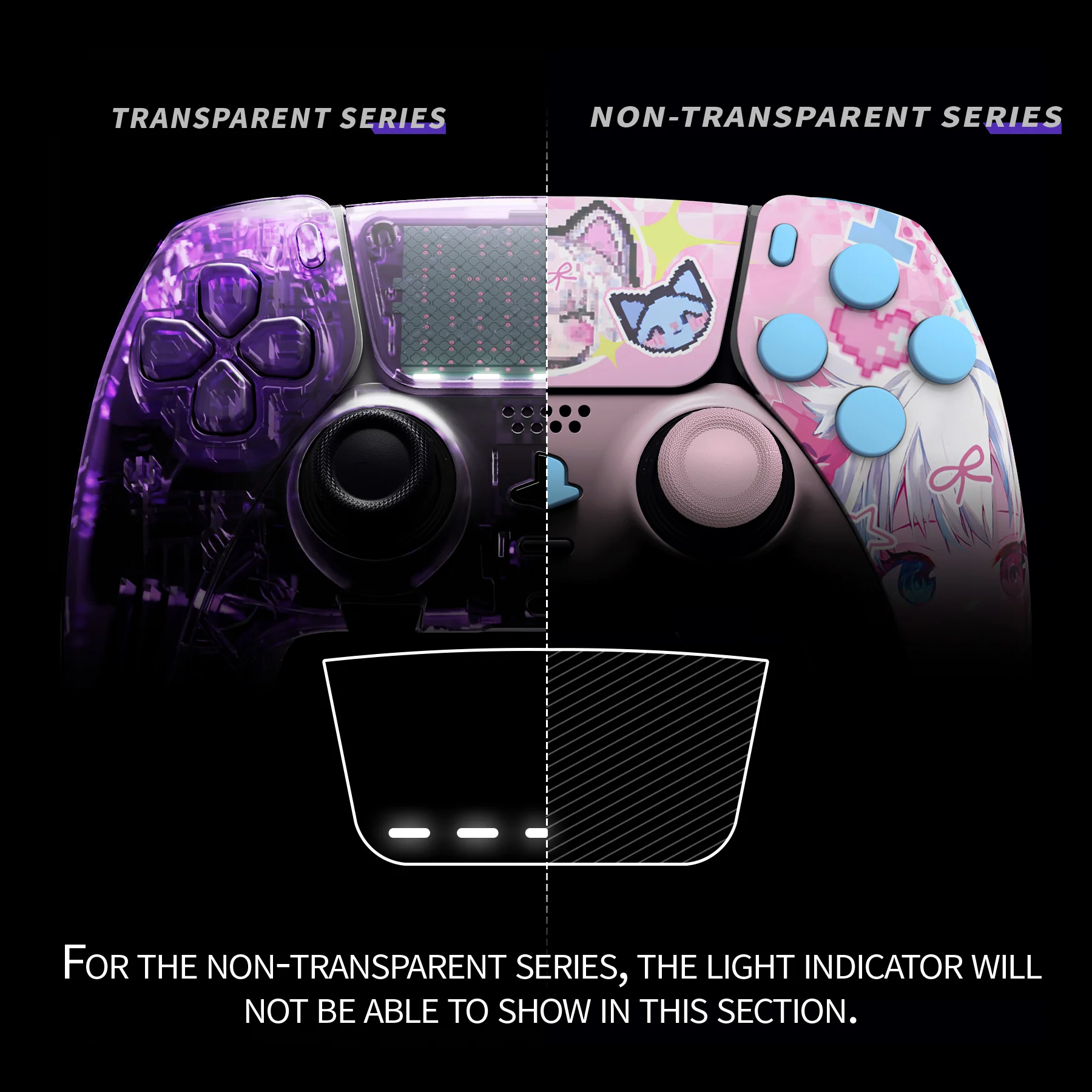 eXtremeRate Replacement Full Set Shells with Buttons Compatible with PS5 Edge Controller - MeWoow - Image 4