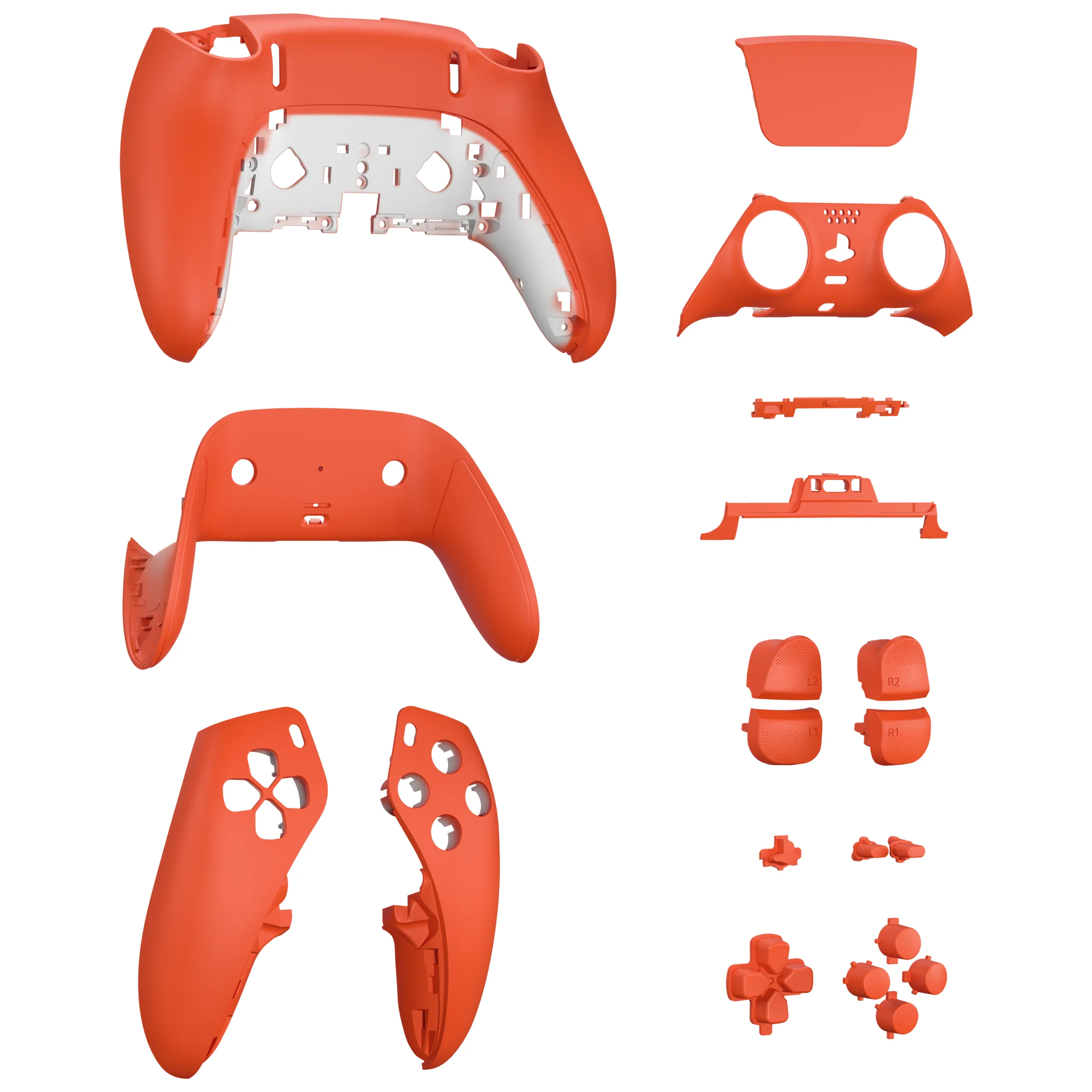 eXtremeRate Replacement Full Set Shells with Buttons Compatible with PS5 Edge Controller - Orange - Image 11