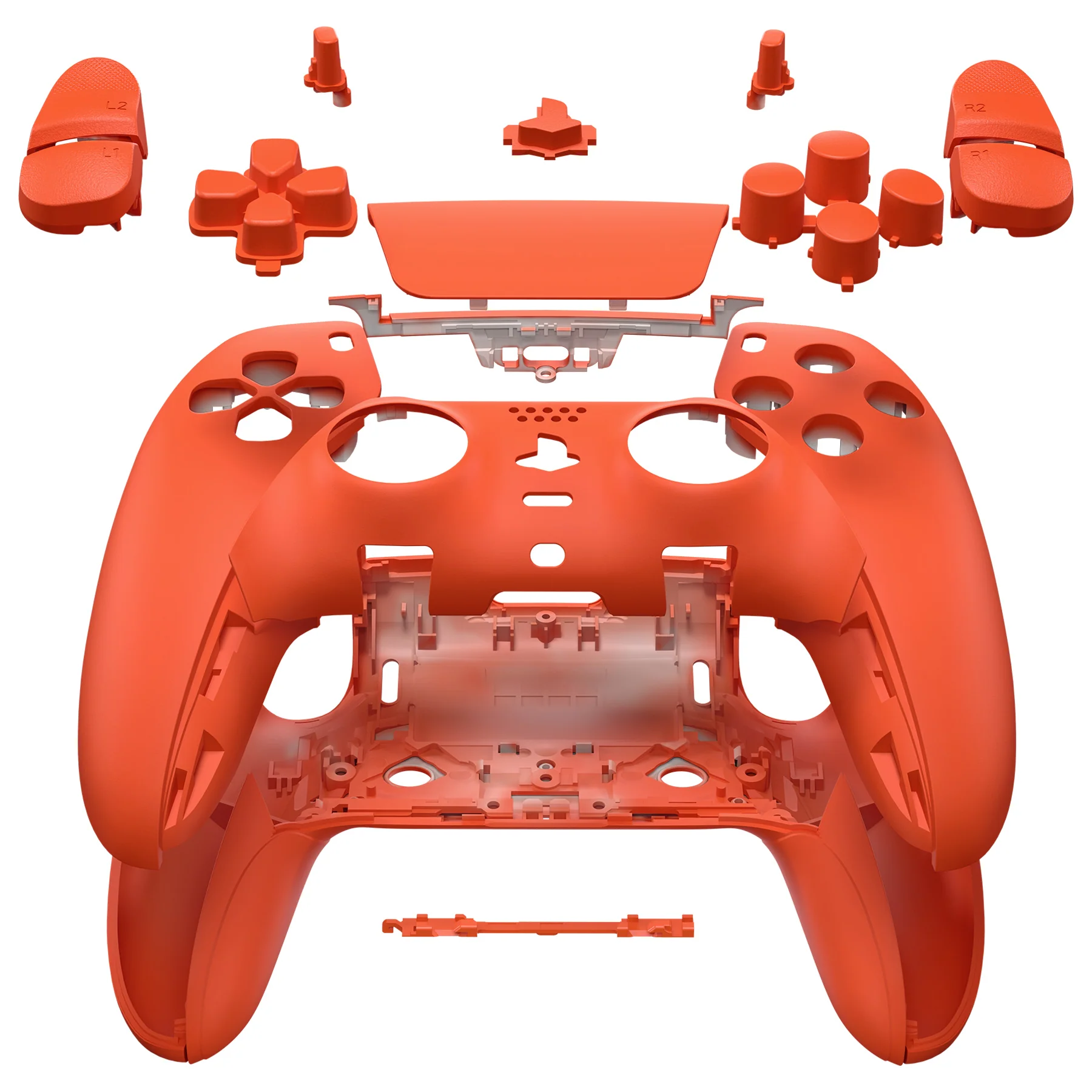 eXtremeRate Replacement Full Set Shells with Buttons Compatible with PS5 Edge Controller - Orange - Image 3