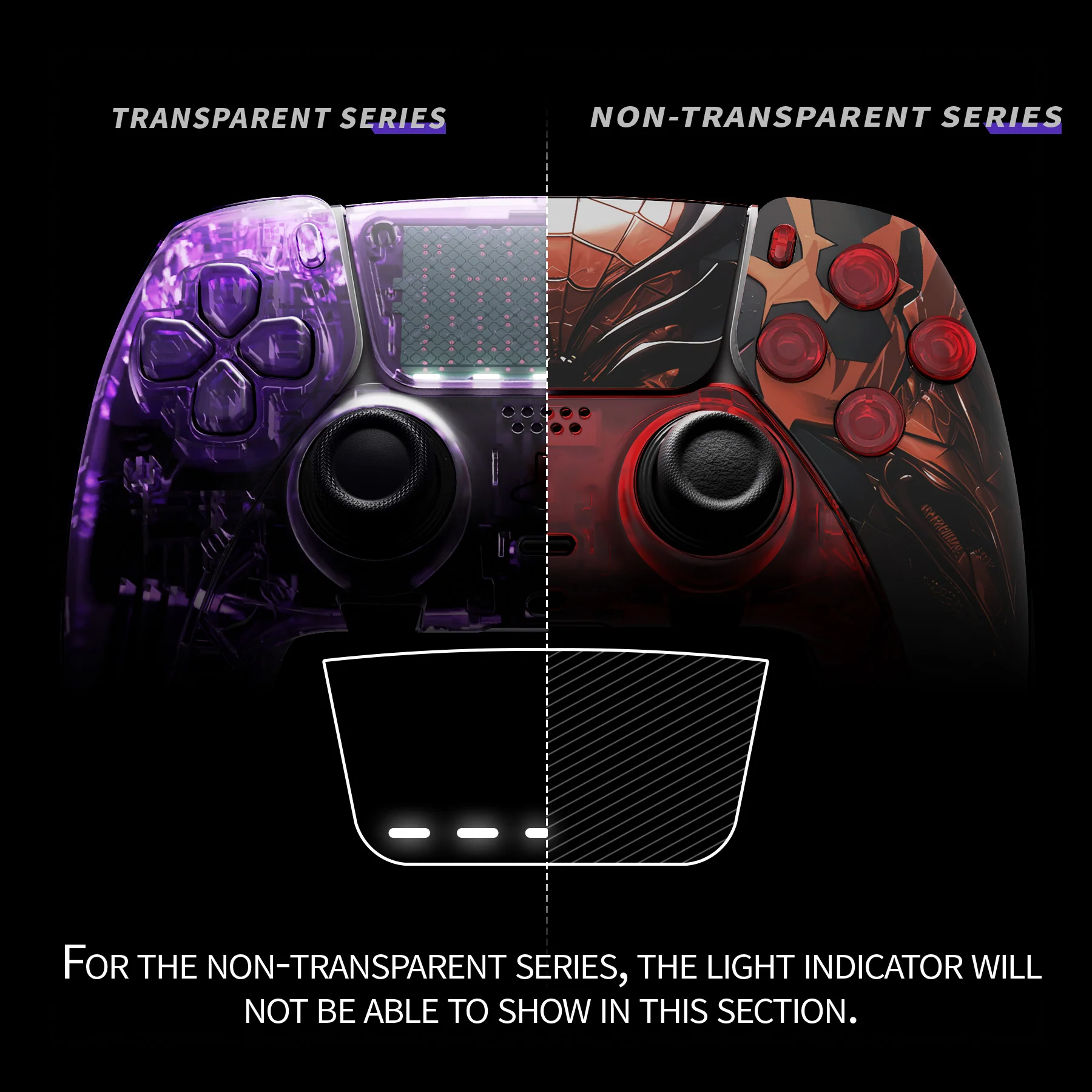 eXtremeRate Replacement Full Set Shells with Buttons Compatible with PS5 Edge Controller - Spider Armor - Image 4