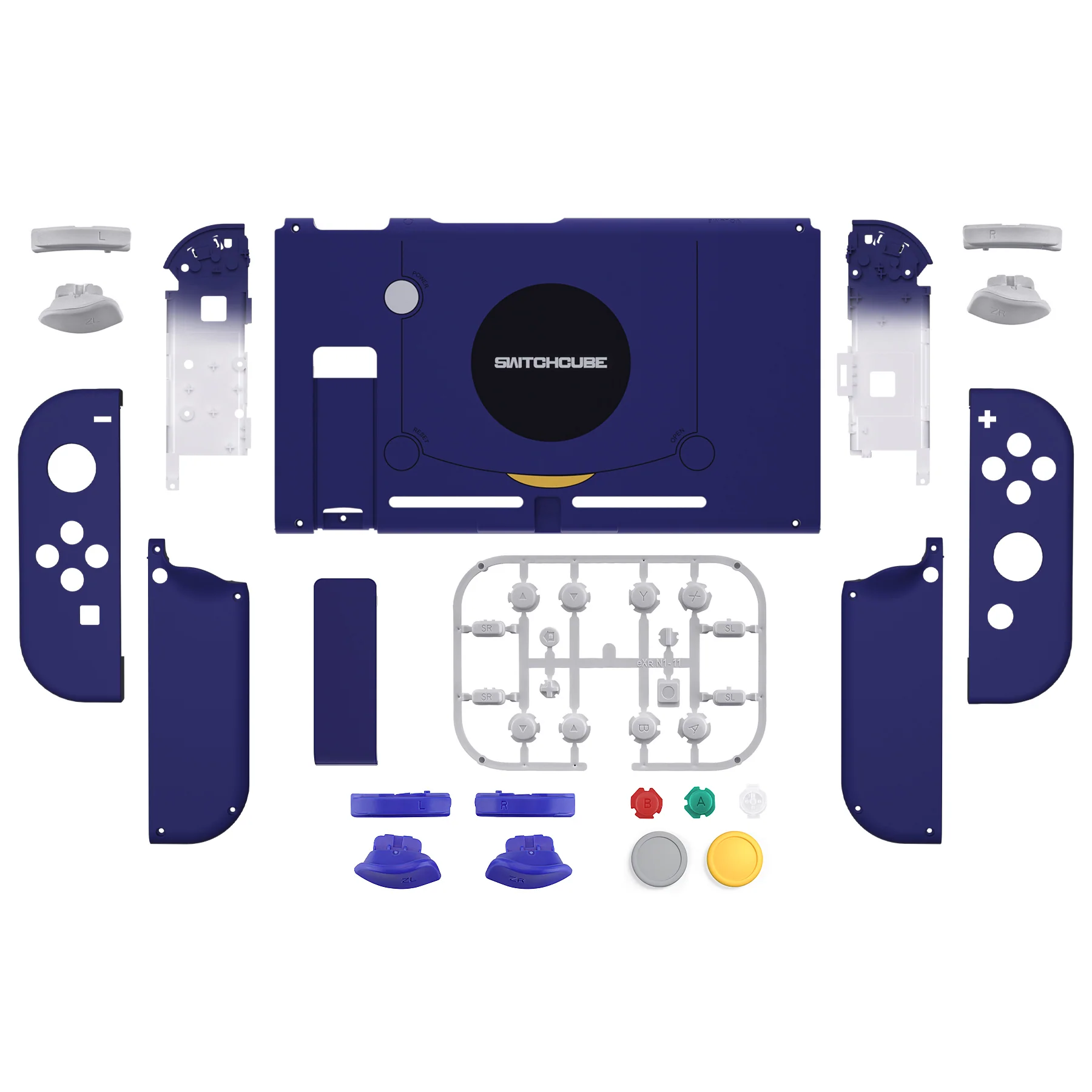 eXtremeRate Replacement Full Set Shells with Buttons for Nintendo Switch - Classic SwitchCube Style - Image 2
