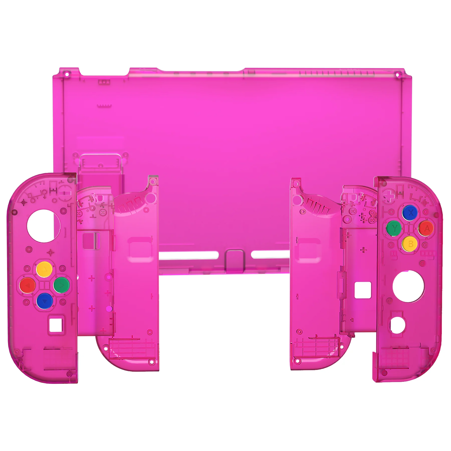 eXtremeRate Replacement Full Set Shells with Buttons for Nintendo Switch - Clear Candy Pink - Image 3