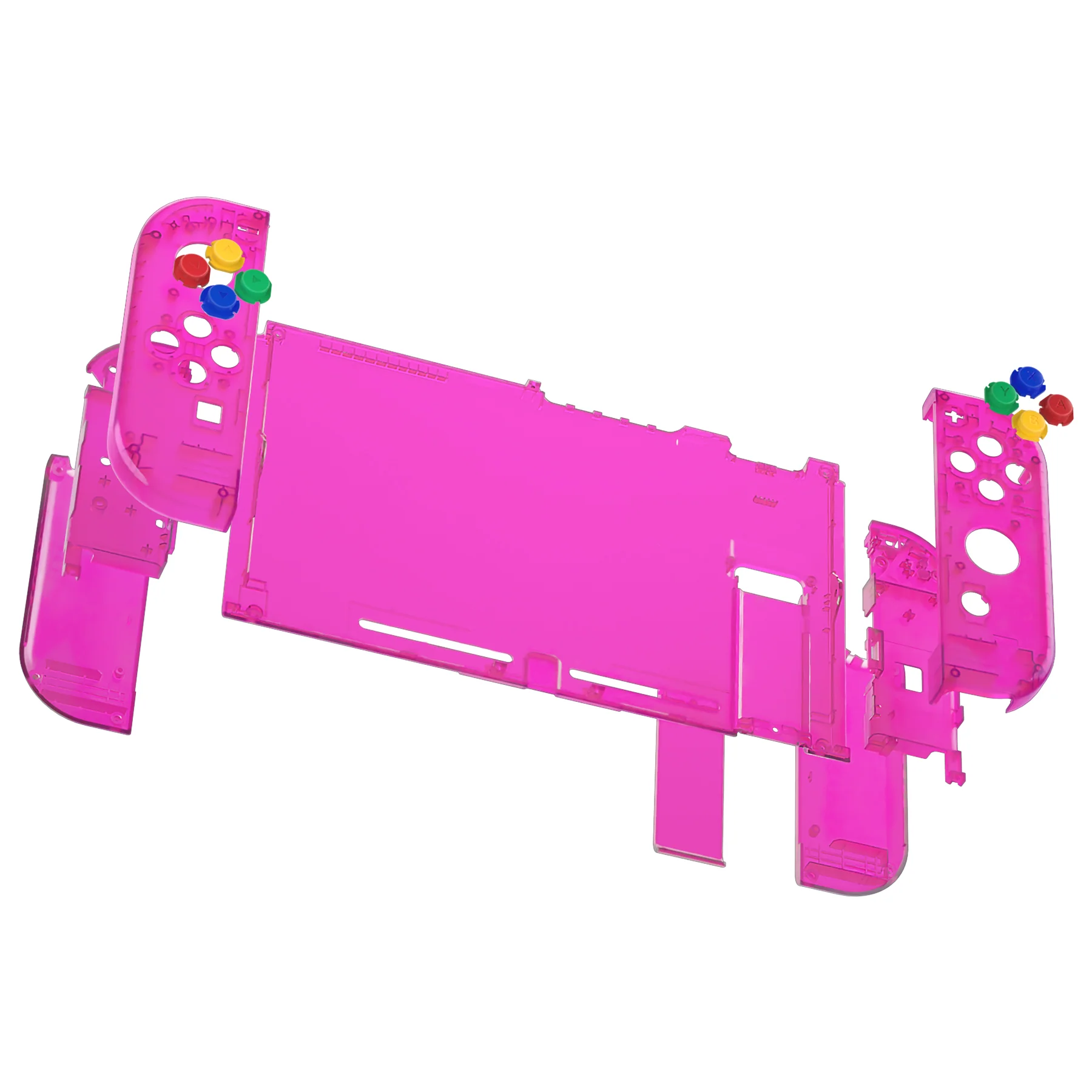 eXtremeRate Replacement Full Set Shells with Buttons for Nintendo Switch - Clear Candy Pink - Image 4