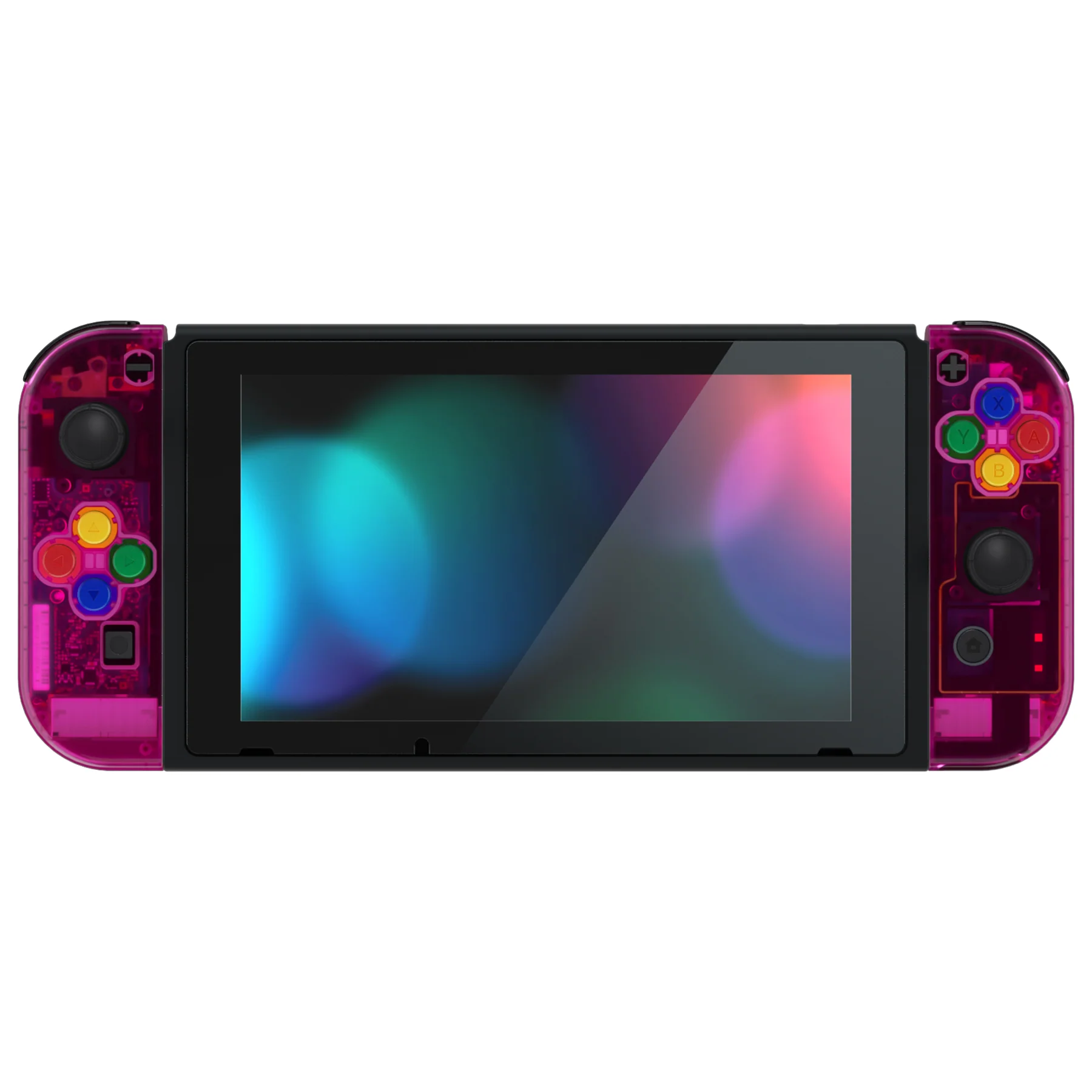 eXtremeRate Replacement Full Set Shells with Buttons for Nintendo Switch - Clear Candy Pink - Image 5