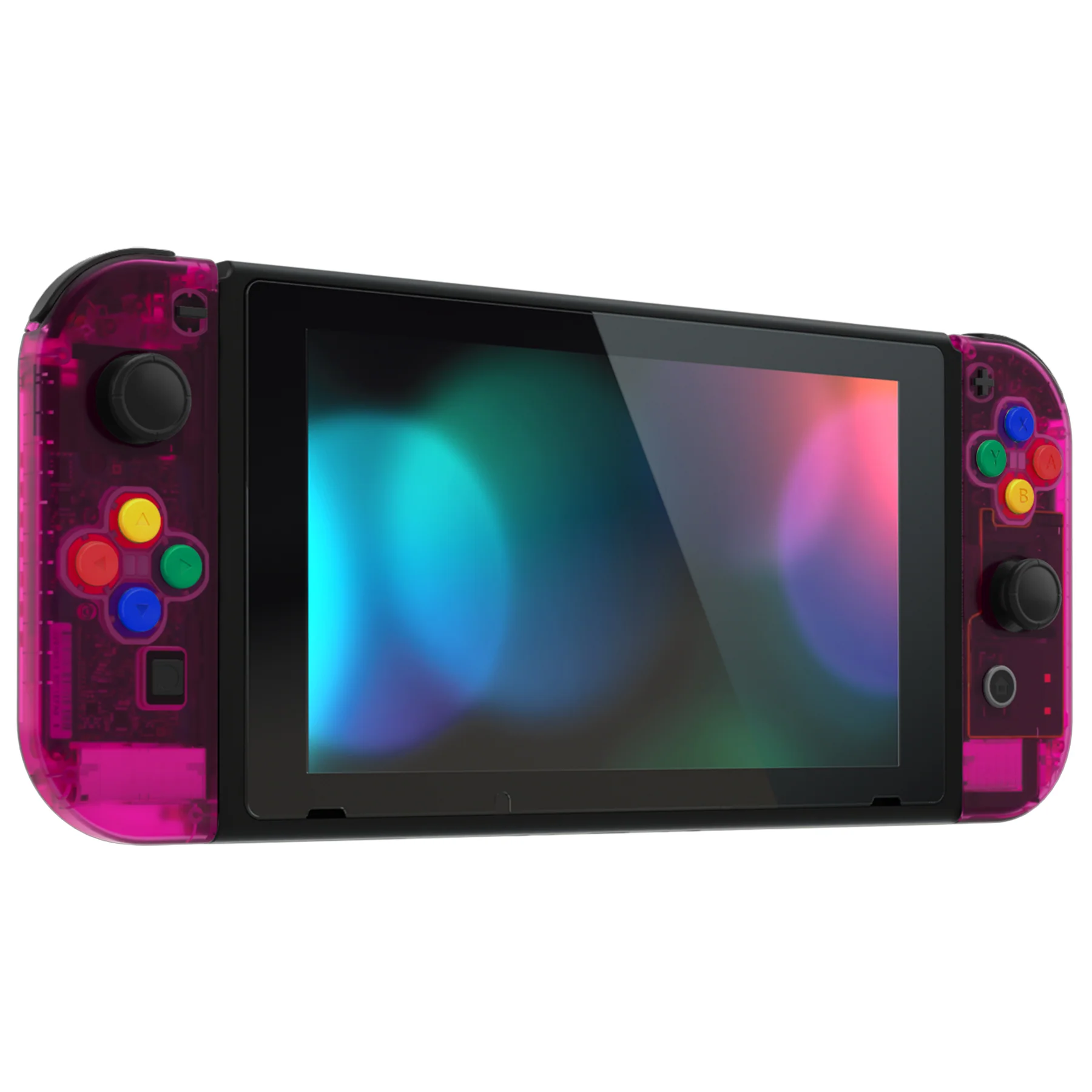 eXtremeRate Replacement Full Set Shells with Buttons for Nintendo Switch - Clear Candy Pink - Image 6