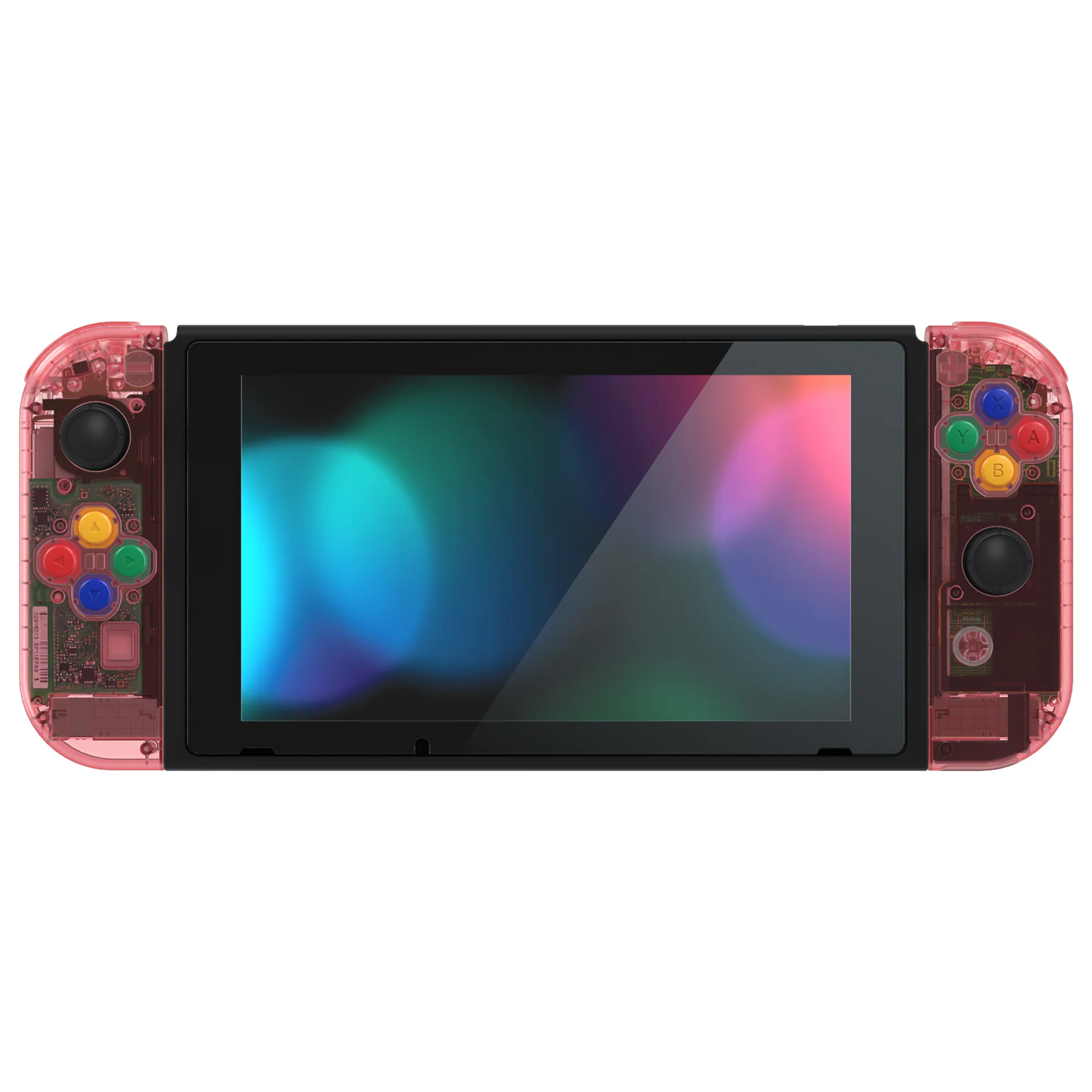eXtremeRate Replacement Full Set Shells with Buttons for Nintendo Switch - Crystal Cherry Pink - Image 3