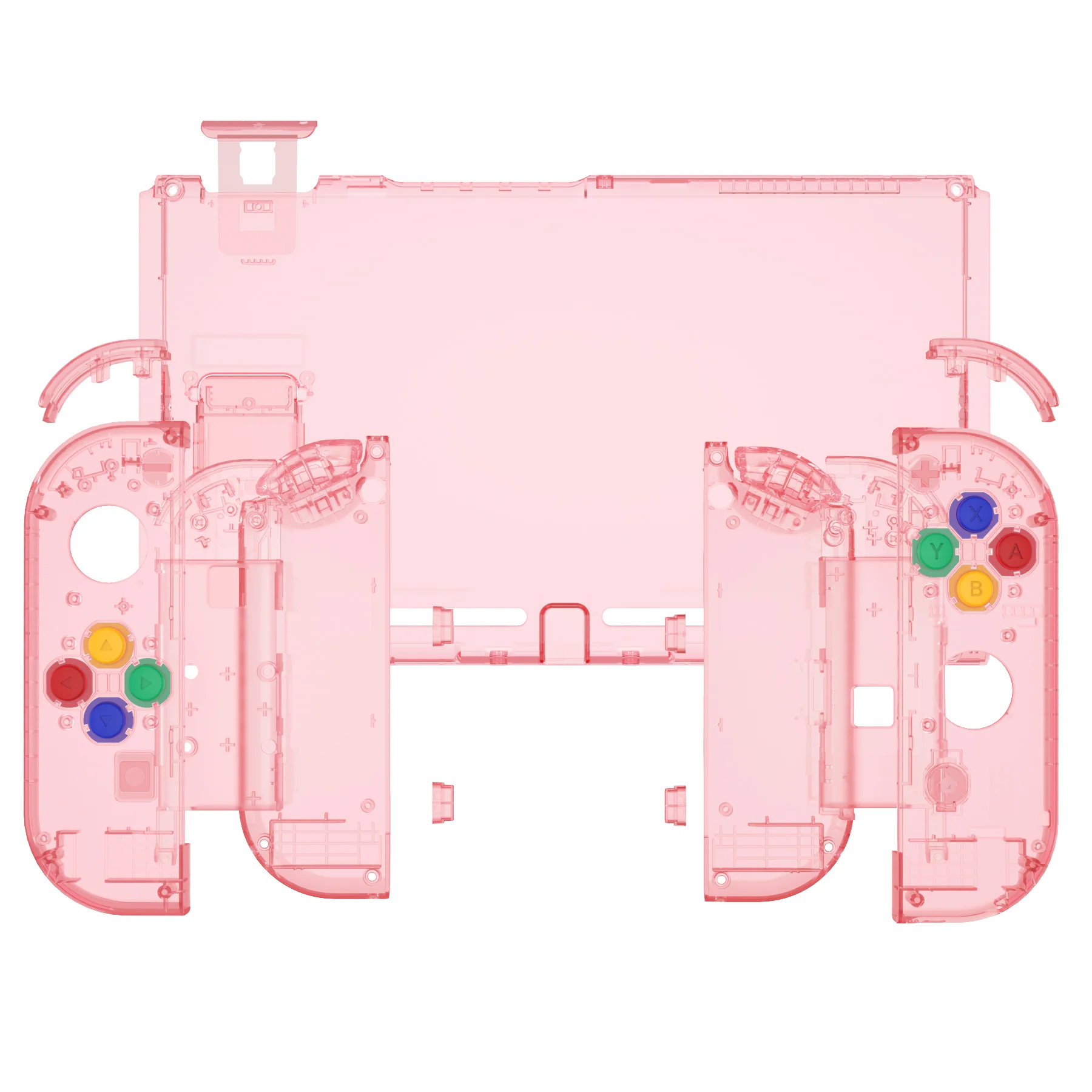 eXtremeRate Replacement Full Set Shells with Buttons for Nintendo Switch - Crystal Cherry Pink - Image 7