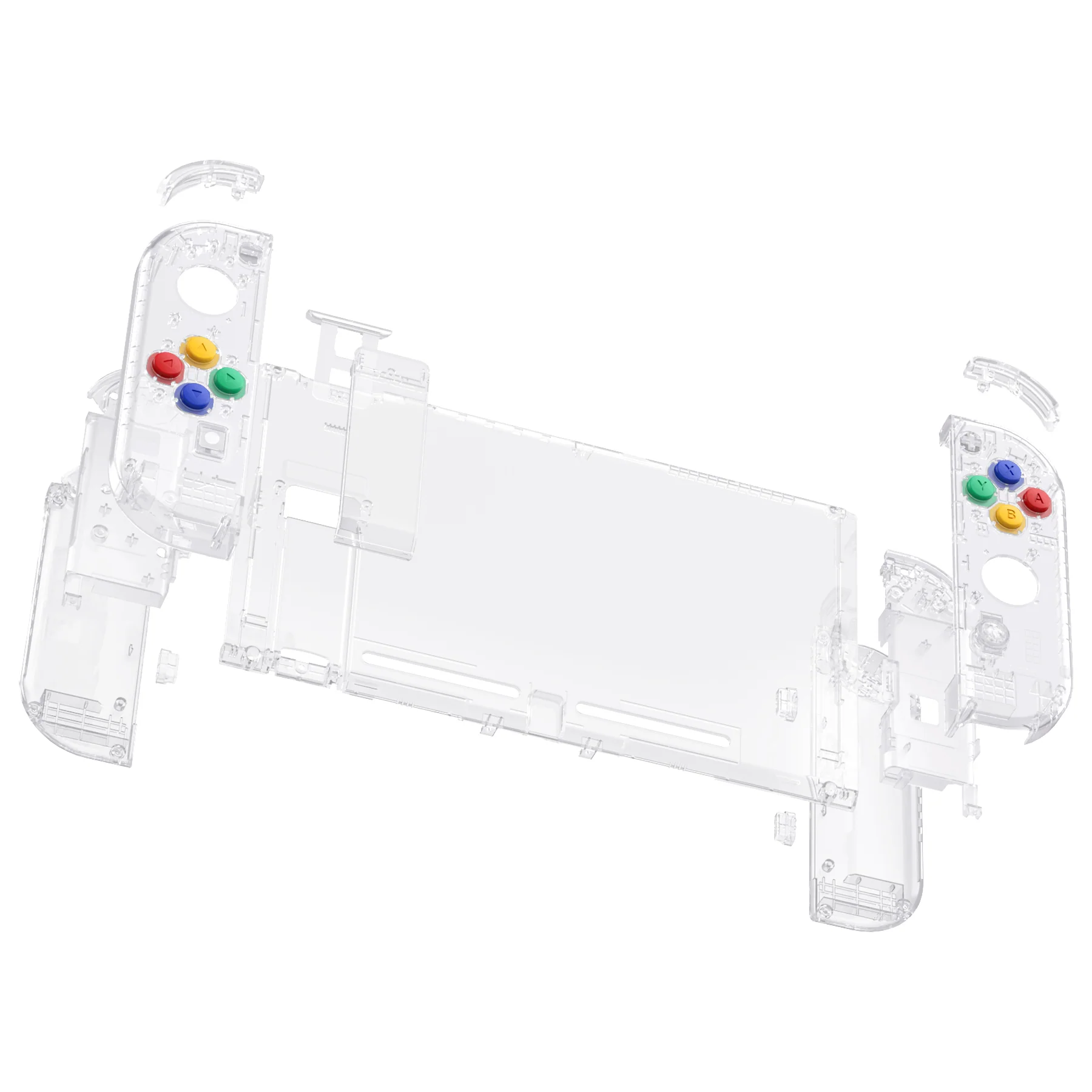 eXtremeRate Replacement Full Set Shells with Buttons for Nintendo Switch - Crystal Clear - Image 8