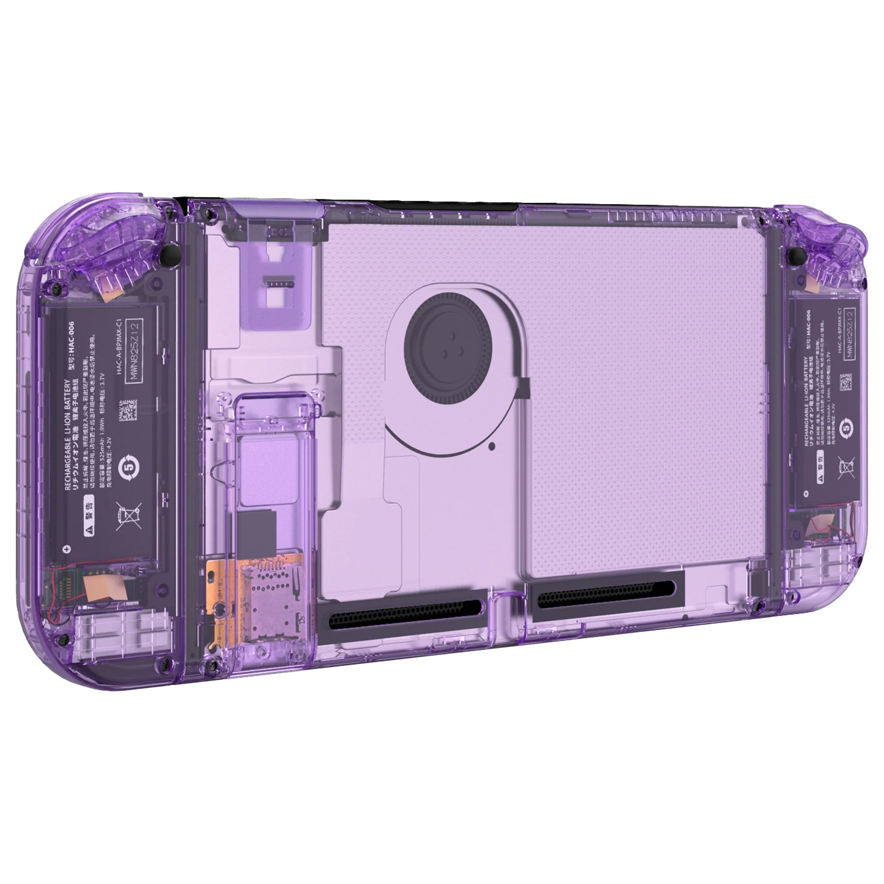 eXtremeRate Replacement Full Set Shells with Buttons for Nintendo Switch - Crystal Clear Atomic Purple - Image 5