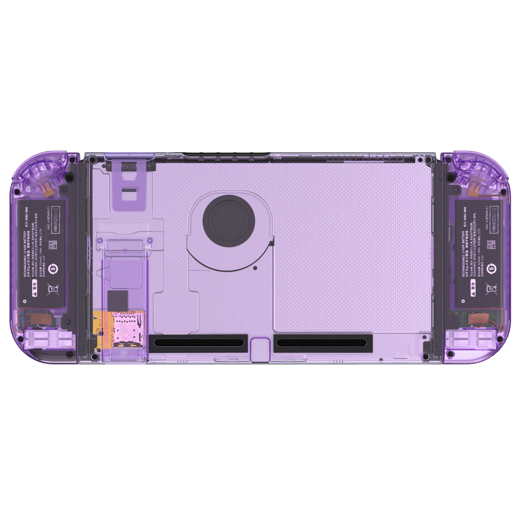 eXtremeRate Replacement Full Set Shells with Buttons for Nintendo Switch - Crystal Clear Atomic Purple - Image 6