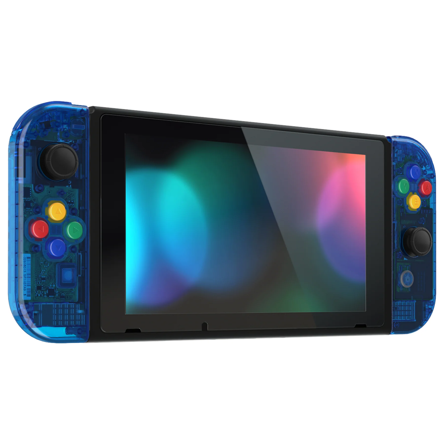eXtremeRate Replacement Full Set Shells with Buttons for Nintendo Switch - Crystal Clear Blue - Image 4