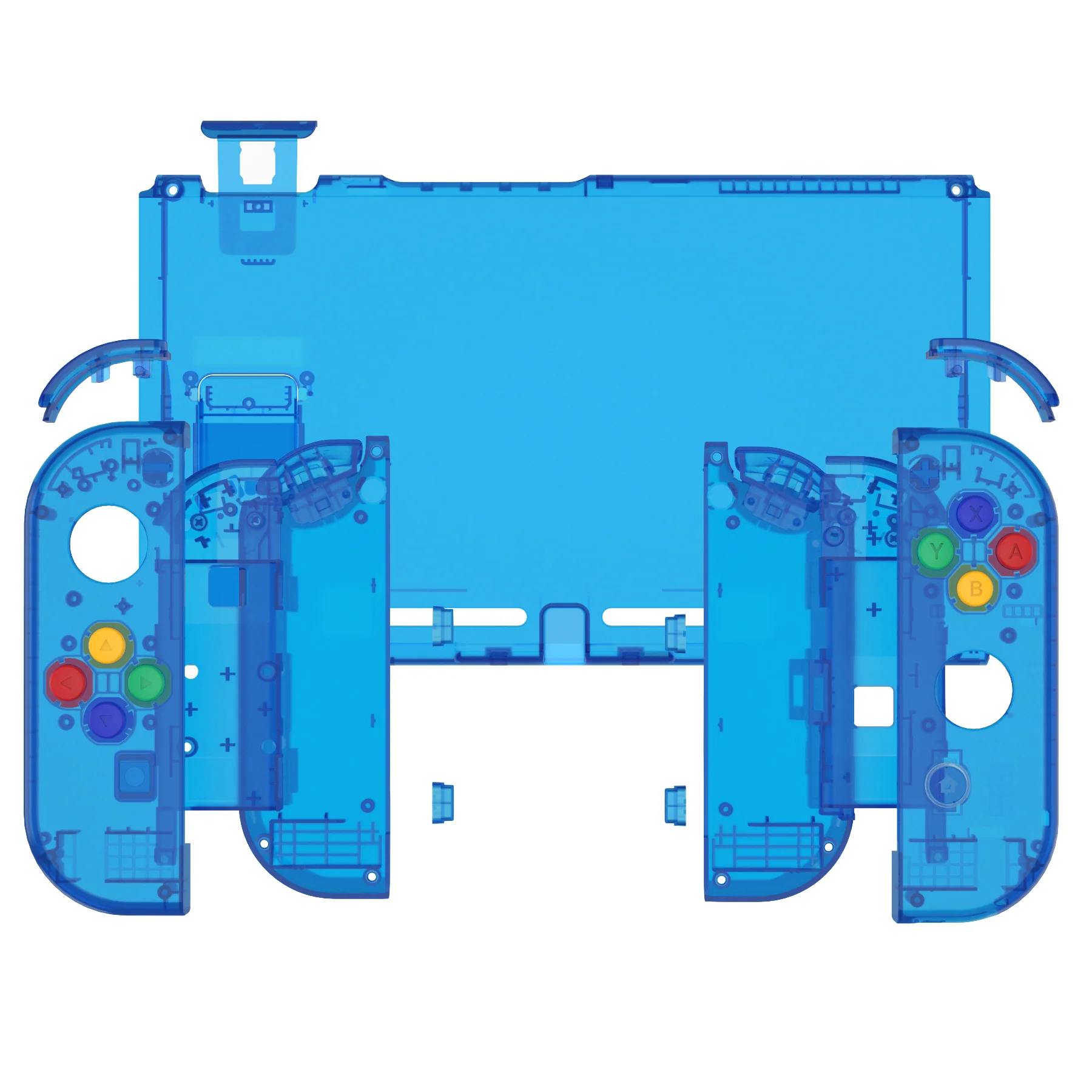 eXtremeRate Replacement Full Set Shells with Buttons for Nintendo Switch - Crystal Clear Blue - Image 7