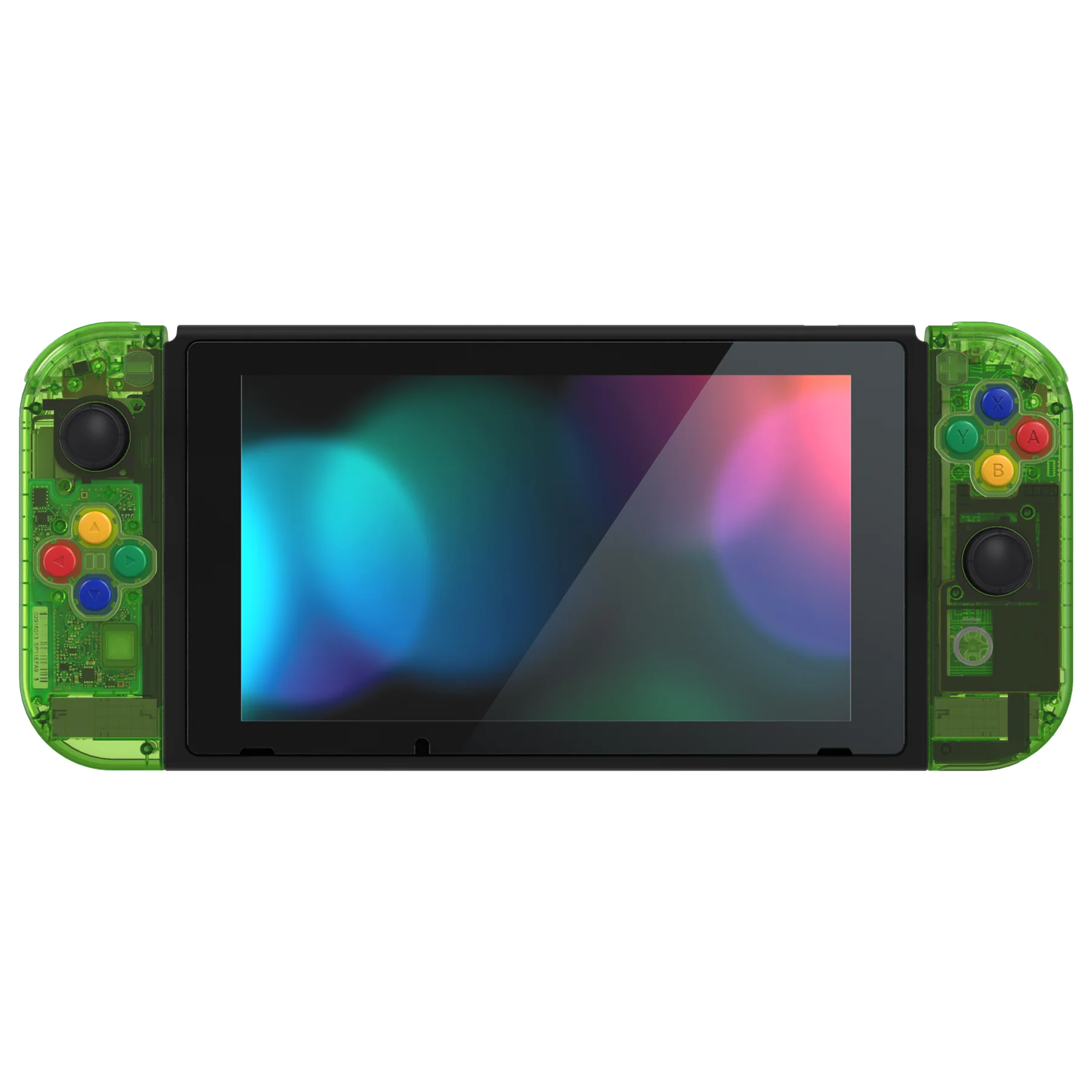 eXtremeRate Replacement Full Set Shells with Buttons for Nintendo Switch - Crystal Clear Green - Image 3