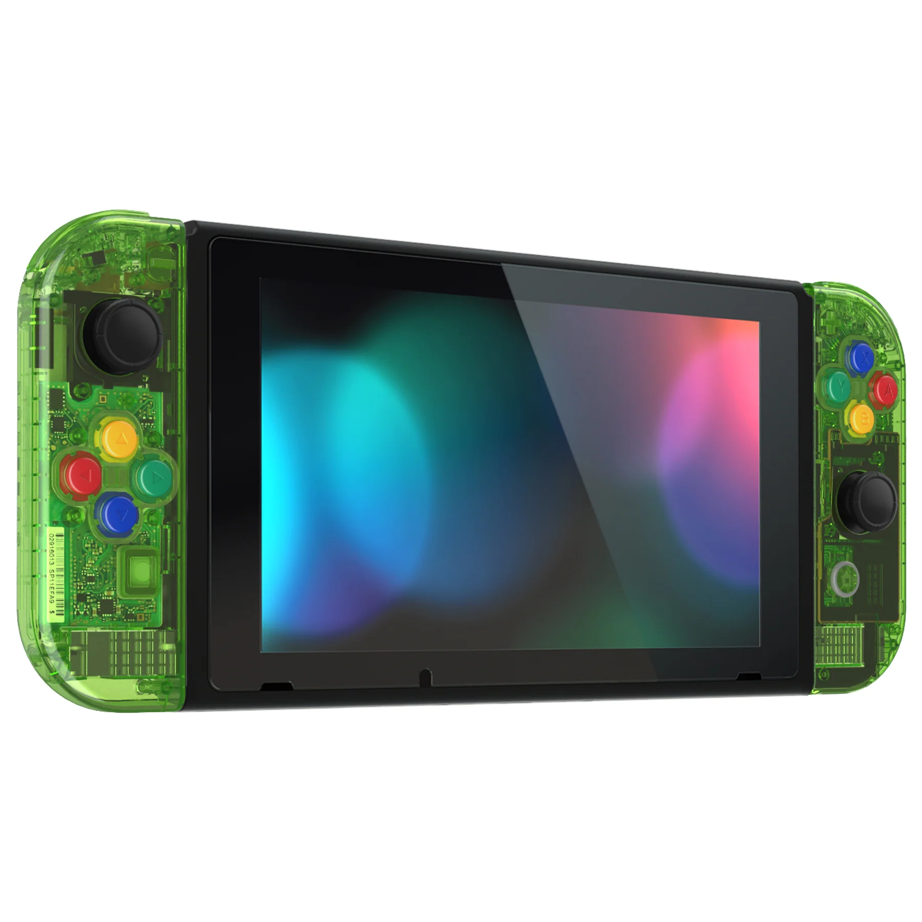 eXtremeRate Replacement Full Set Shells with Buttons for Nintendo Switch - Crystal Clear Green - Image 4