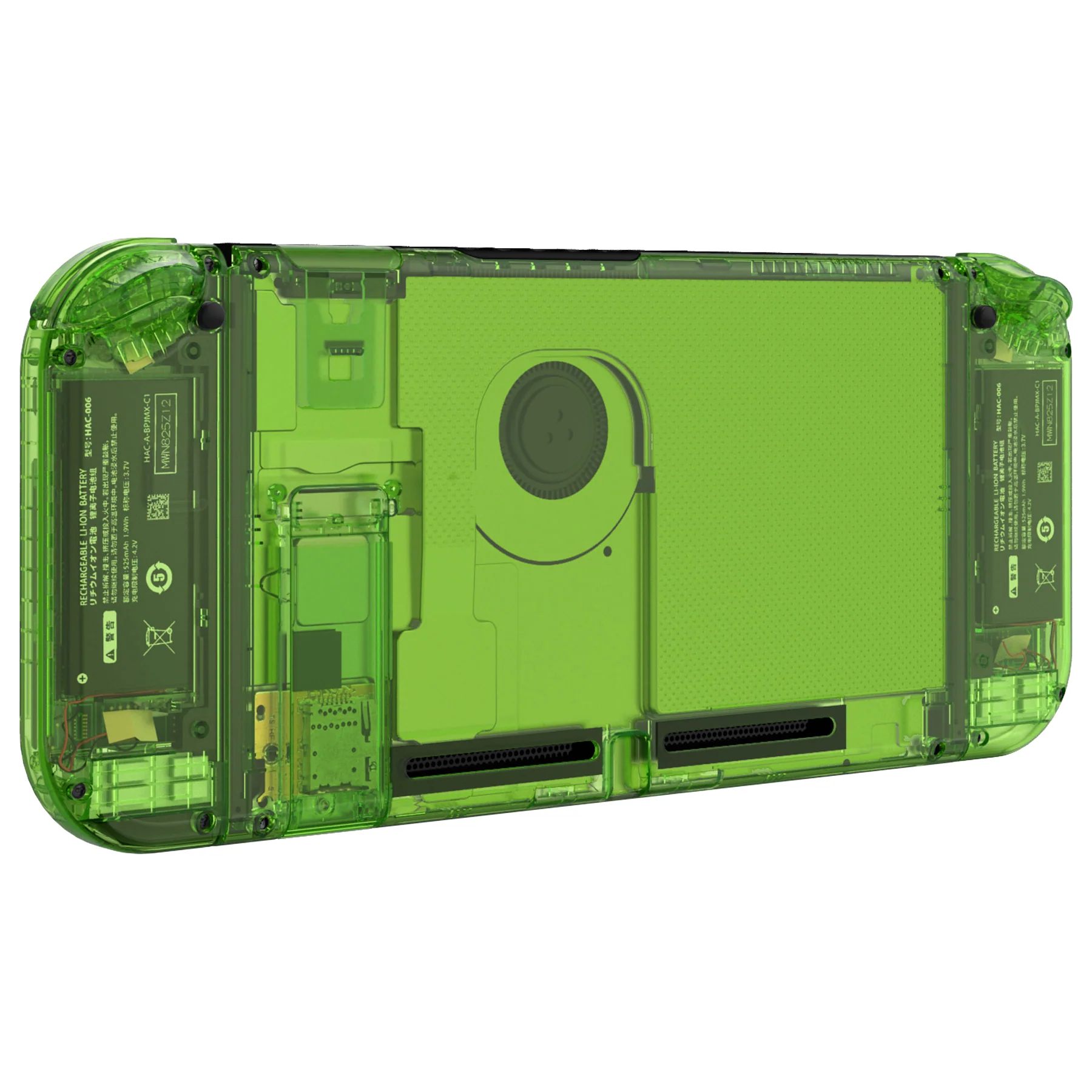 eXtremeRate Replacement Full Set Shells with Buttons for Nintendo Switch - Crystal Clear Green - Image 5