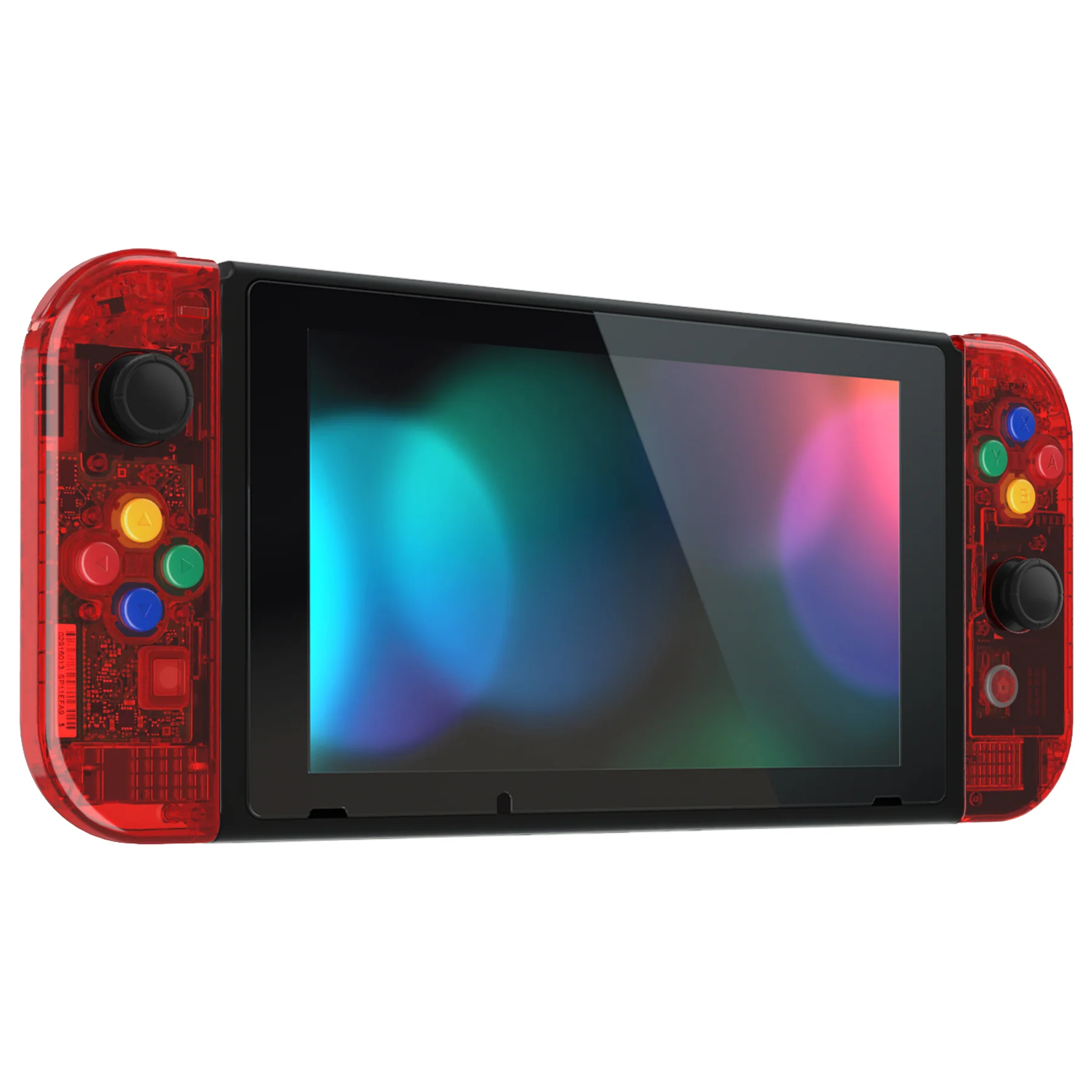 eXtremeRate Replacement Full Set Shells with Buttons for Nintendo Switch - Crystal Clear Red - Image 4