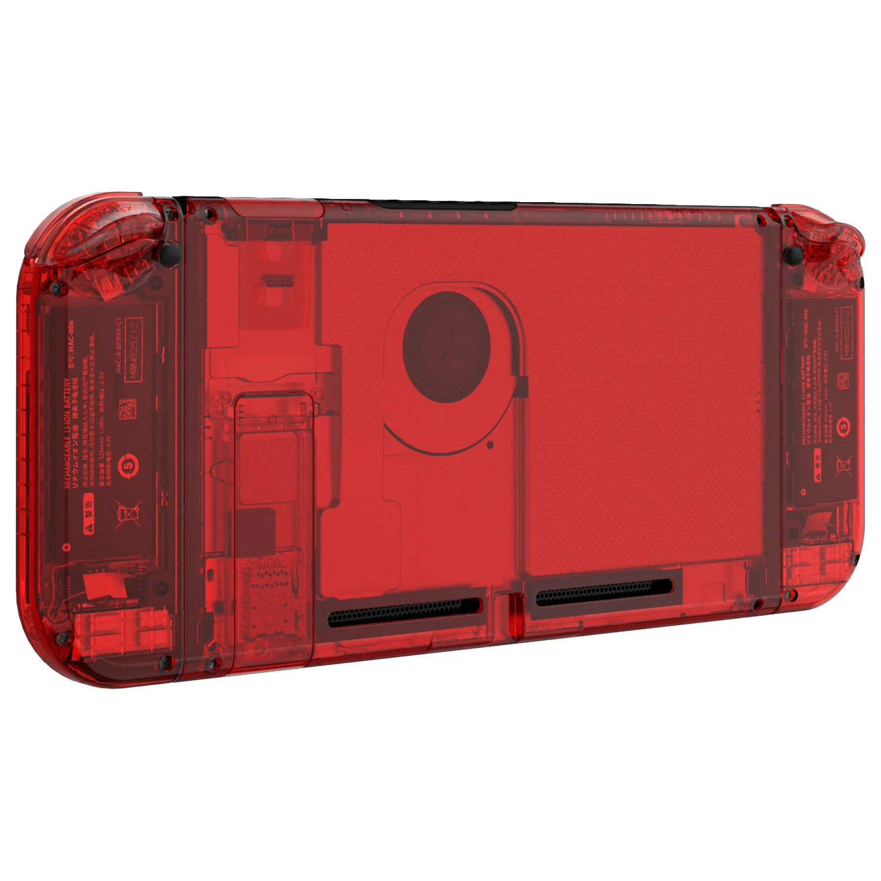 eXtremeRate Replacement Full Set Shells with Buttons for Nintendo Switch - Crystal Clear Red - Image 5