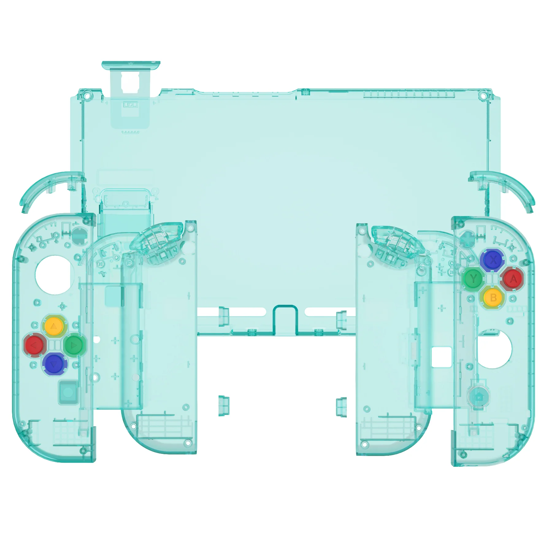 eXtremeRate Replacement Full Set Shells with Buttons for Nintendo Switch - Crystal Emerald Green - Image 7